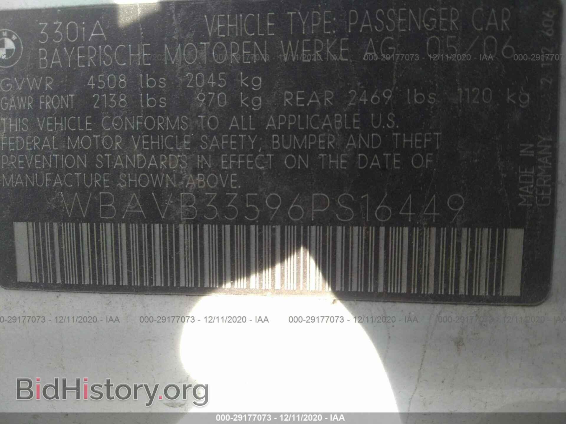 2006 BMW 3 SERIES - VIN: WBAVB33596PS16449 - Фото 9