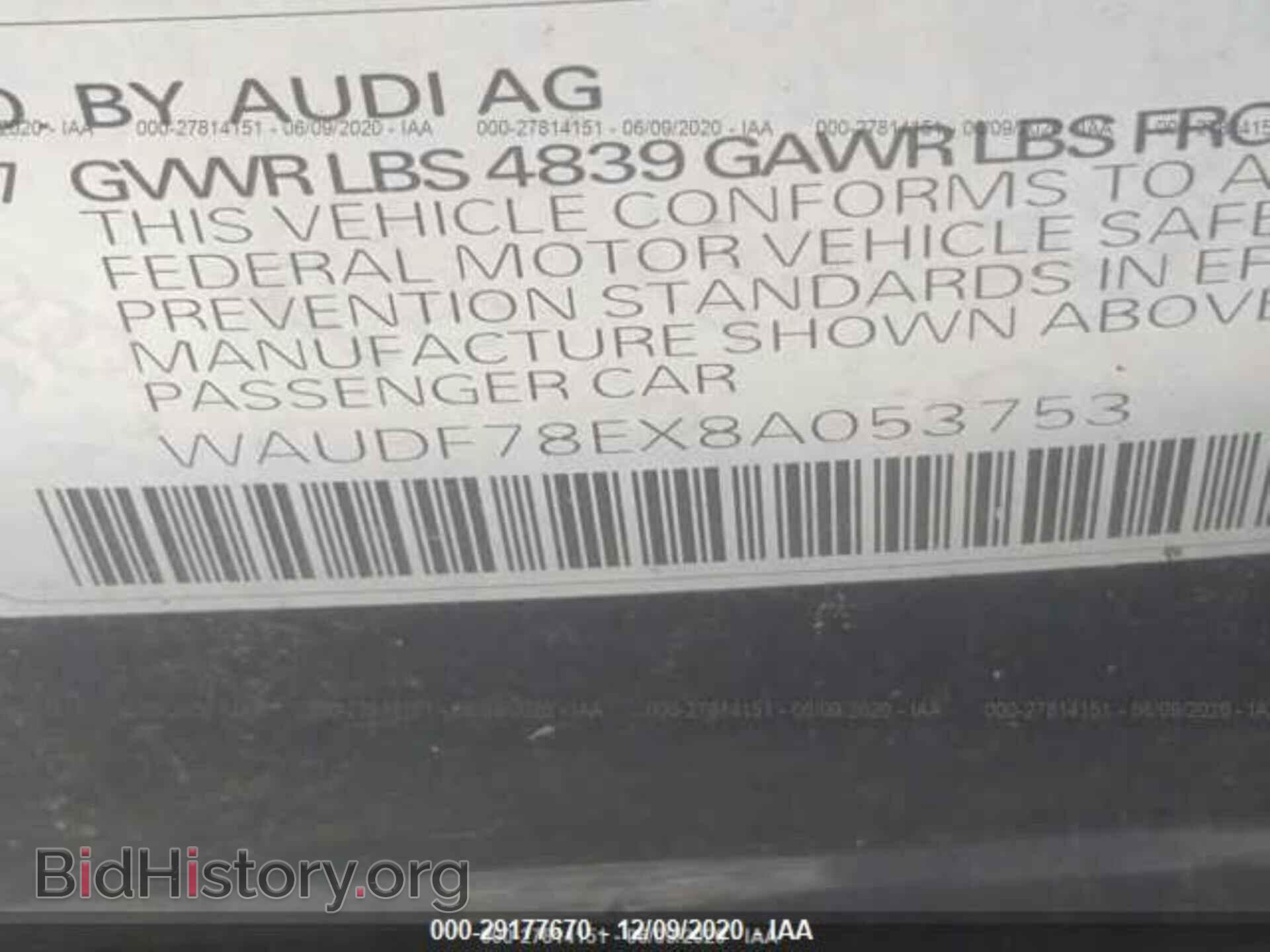 2008 AUDI A4 - VIN: WAUDF78EX8A053753 - Фото 9