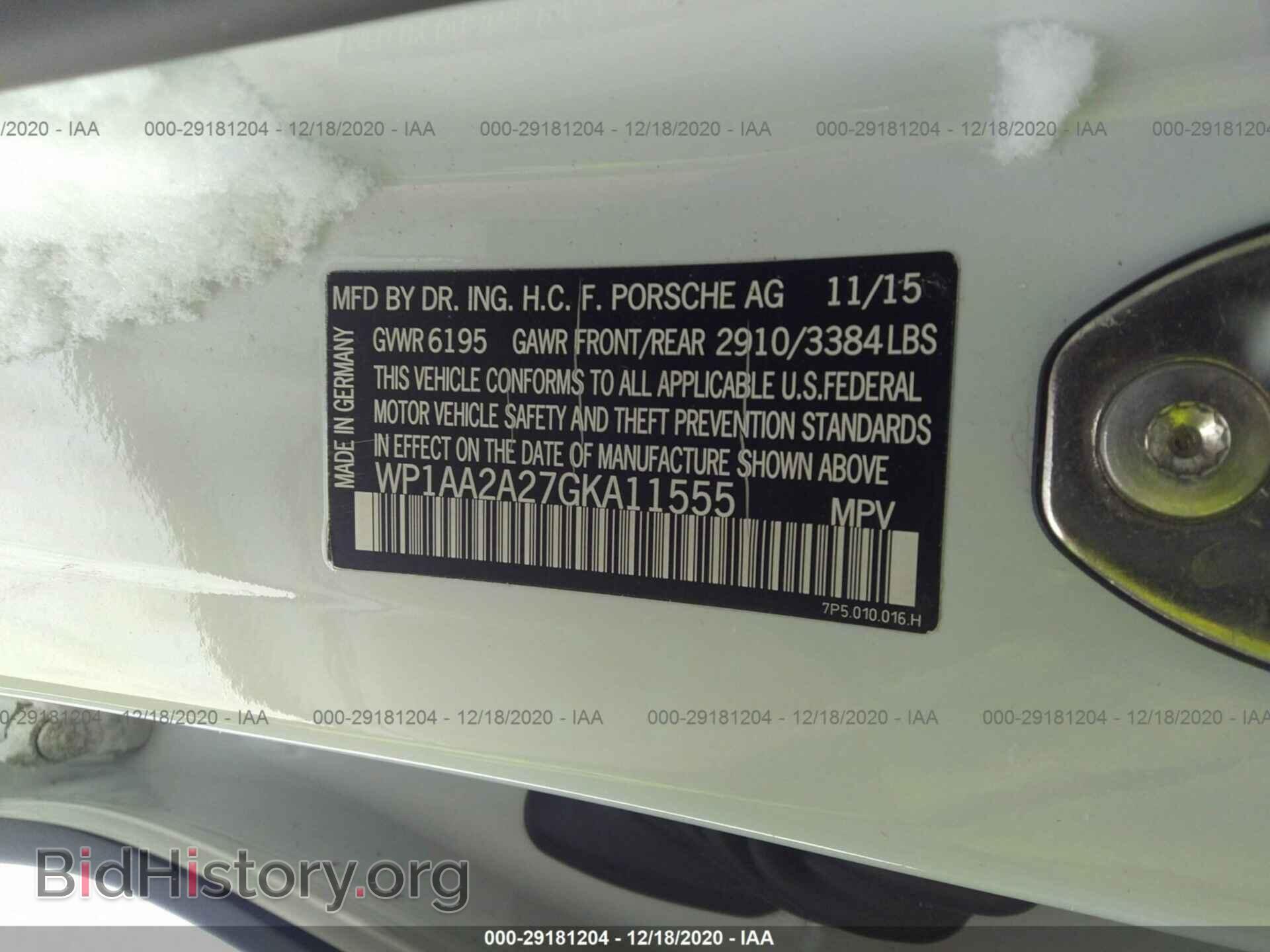 2016 PORSCHE CAYENNE - VIN: WP1AA2A27GKA11555 - Фото 9