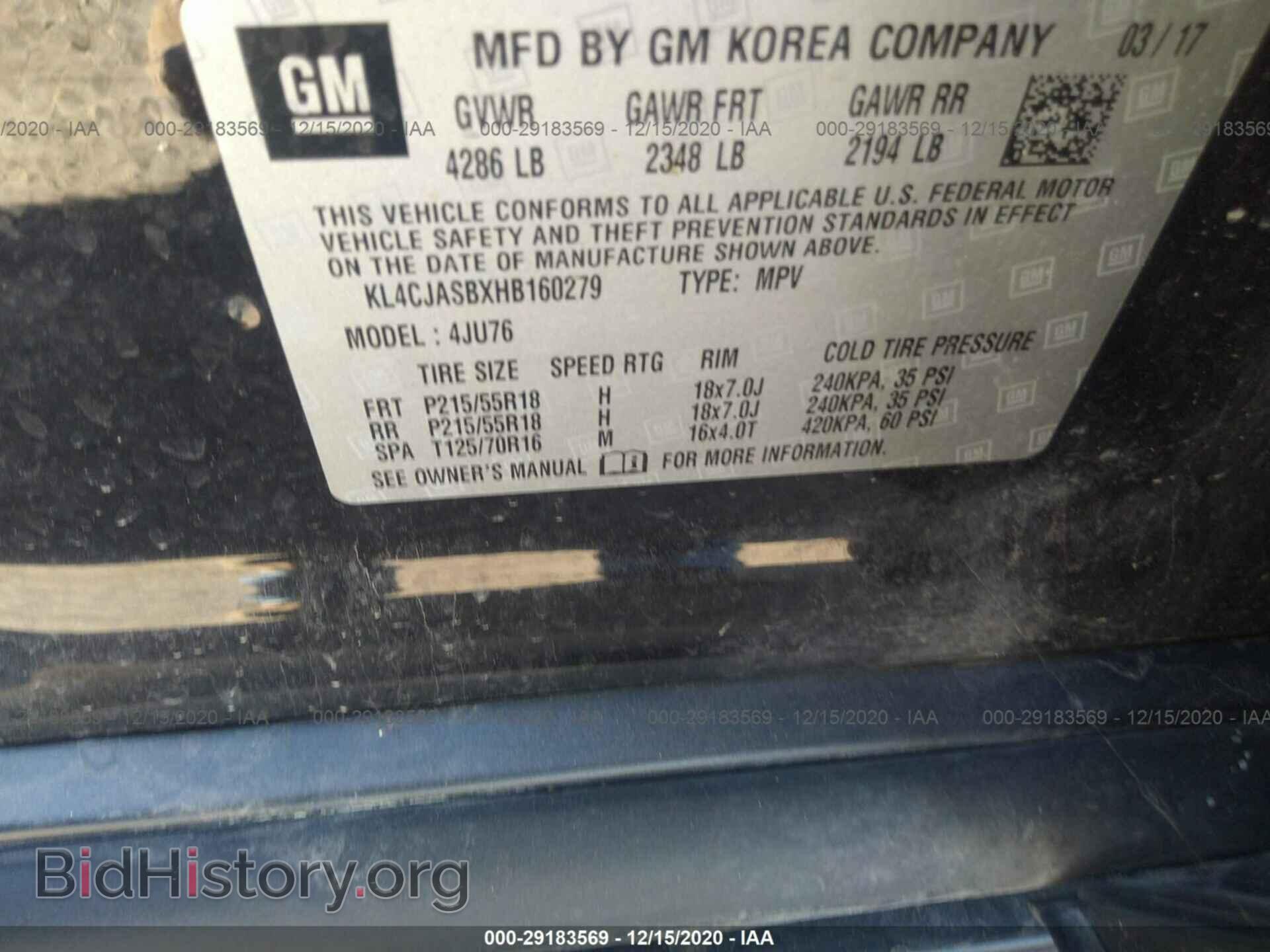 2017 BUICK ENCORE - VIN: KL4CJASBXHB160279 - Photo 9