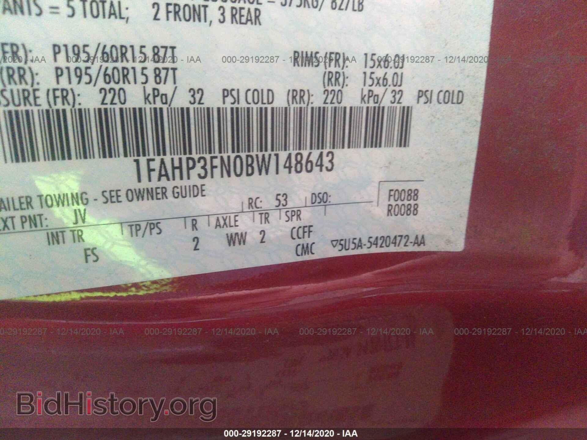 2011 FORD FOCUS - VIN: 1FAHP3FN0BW148643 - Photo 9