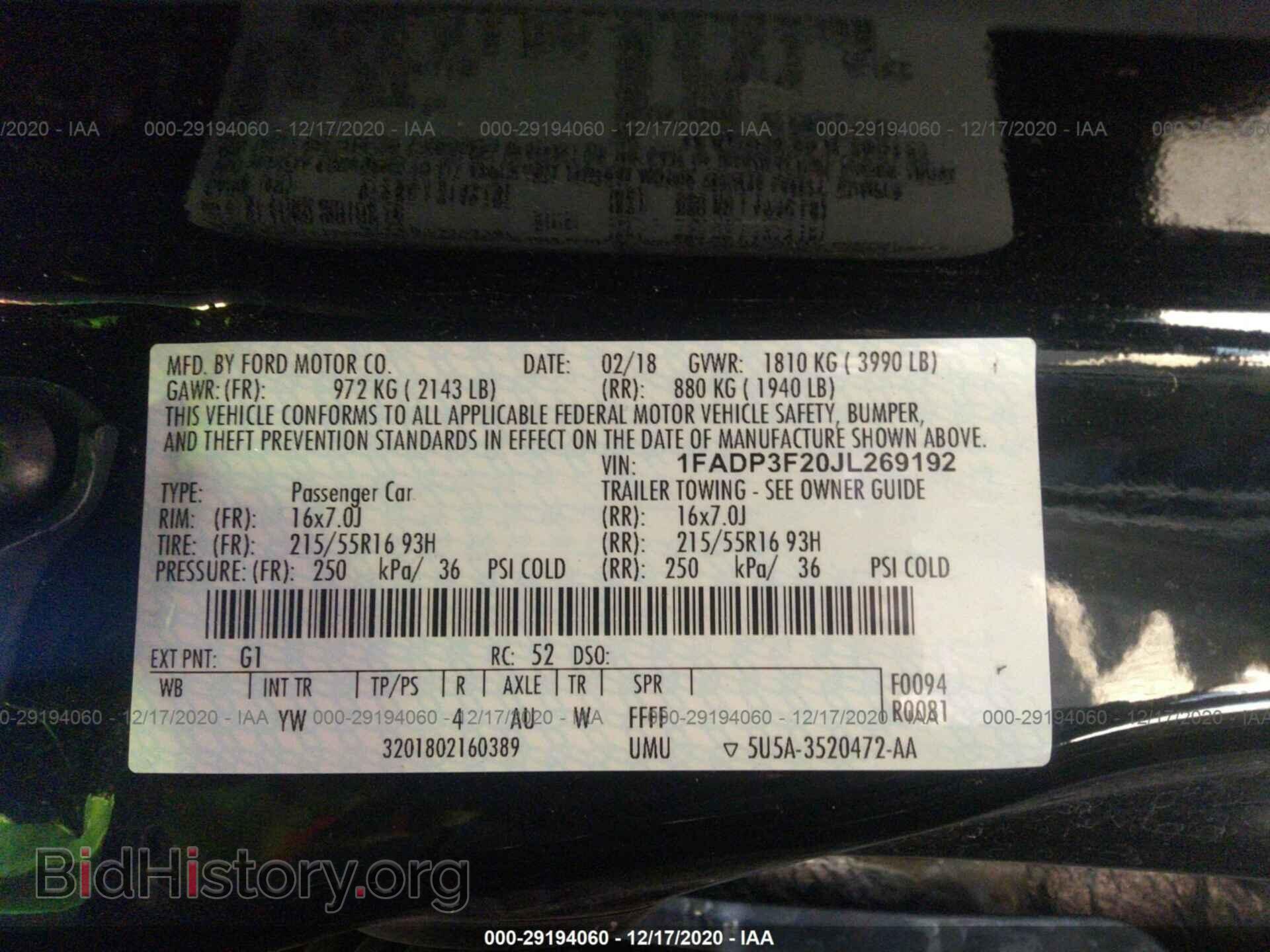 2018 FORD FOCUS - VIN: 1FADP3F20JL269192 - Photo 9