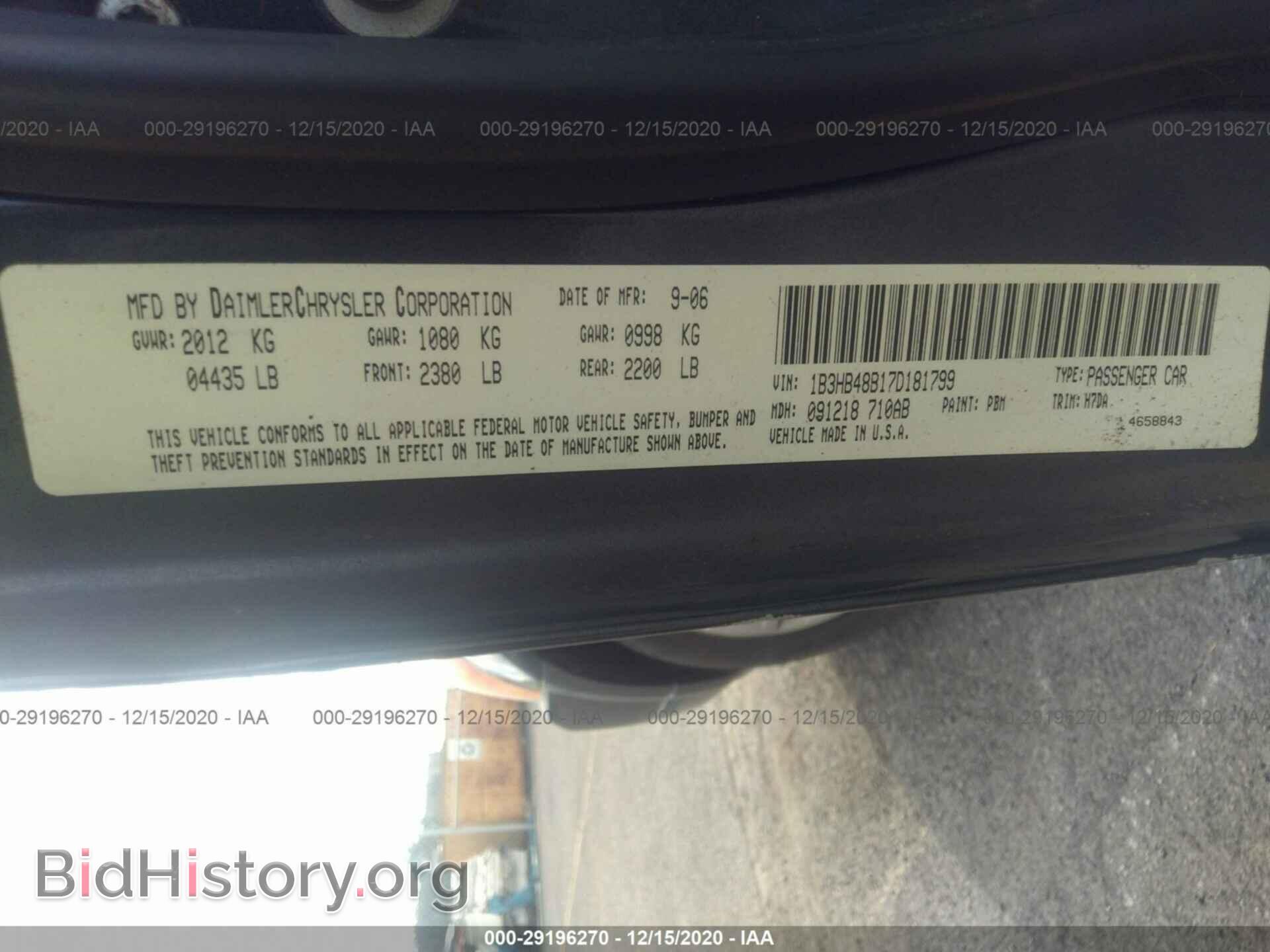 2007 DODGE CALIBER - VIN: 1B3HB48B17D181799 - Photo 9