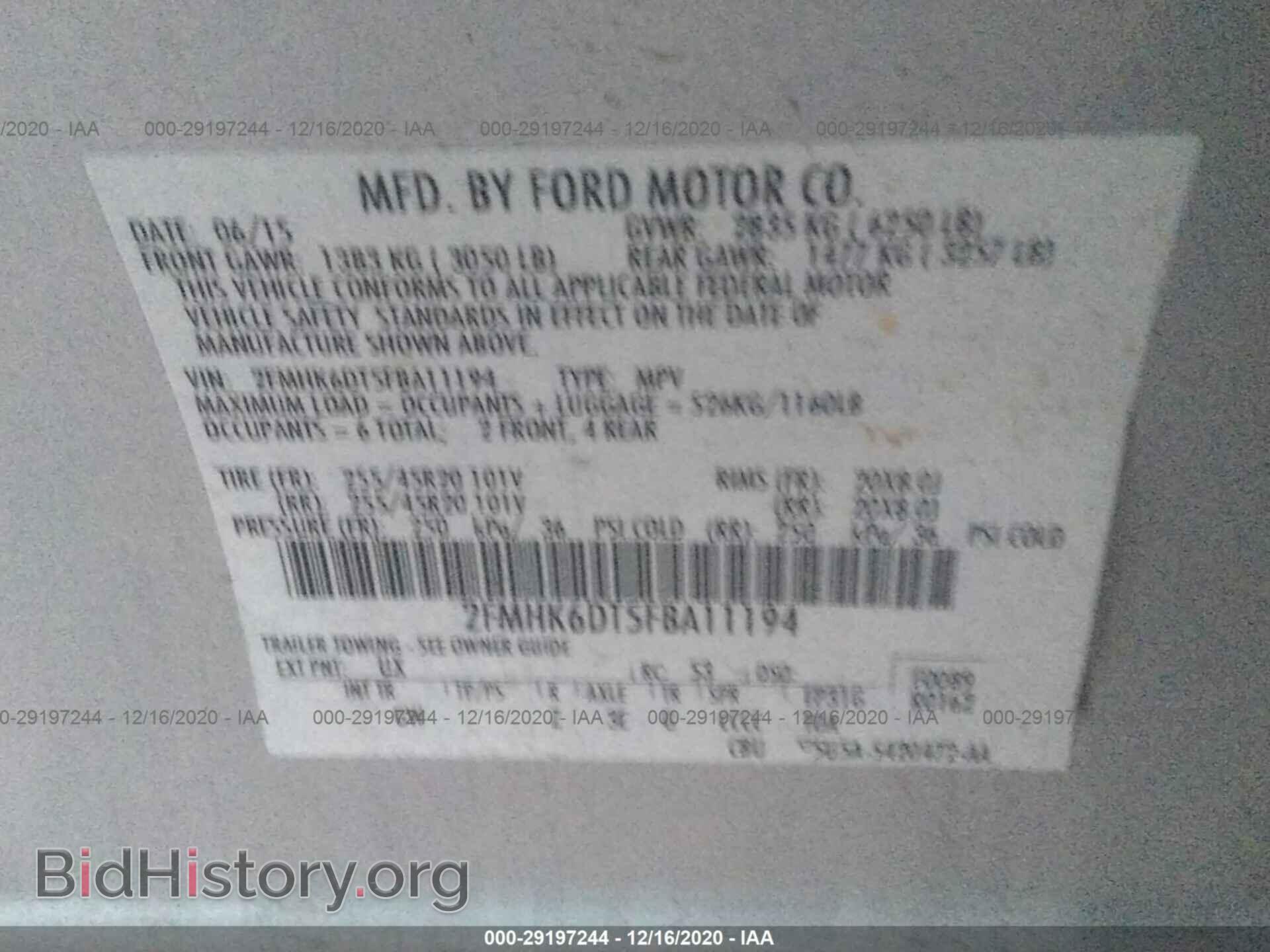 2015 FORD FLEX - VIN: 2FMHK6DT5FBA11194 - Фото 9