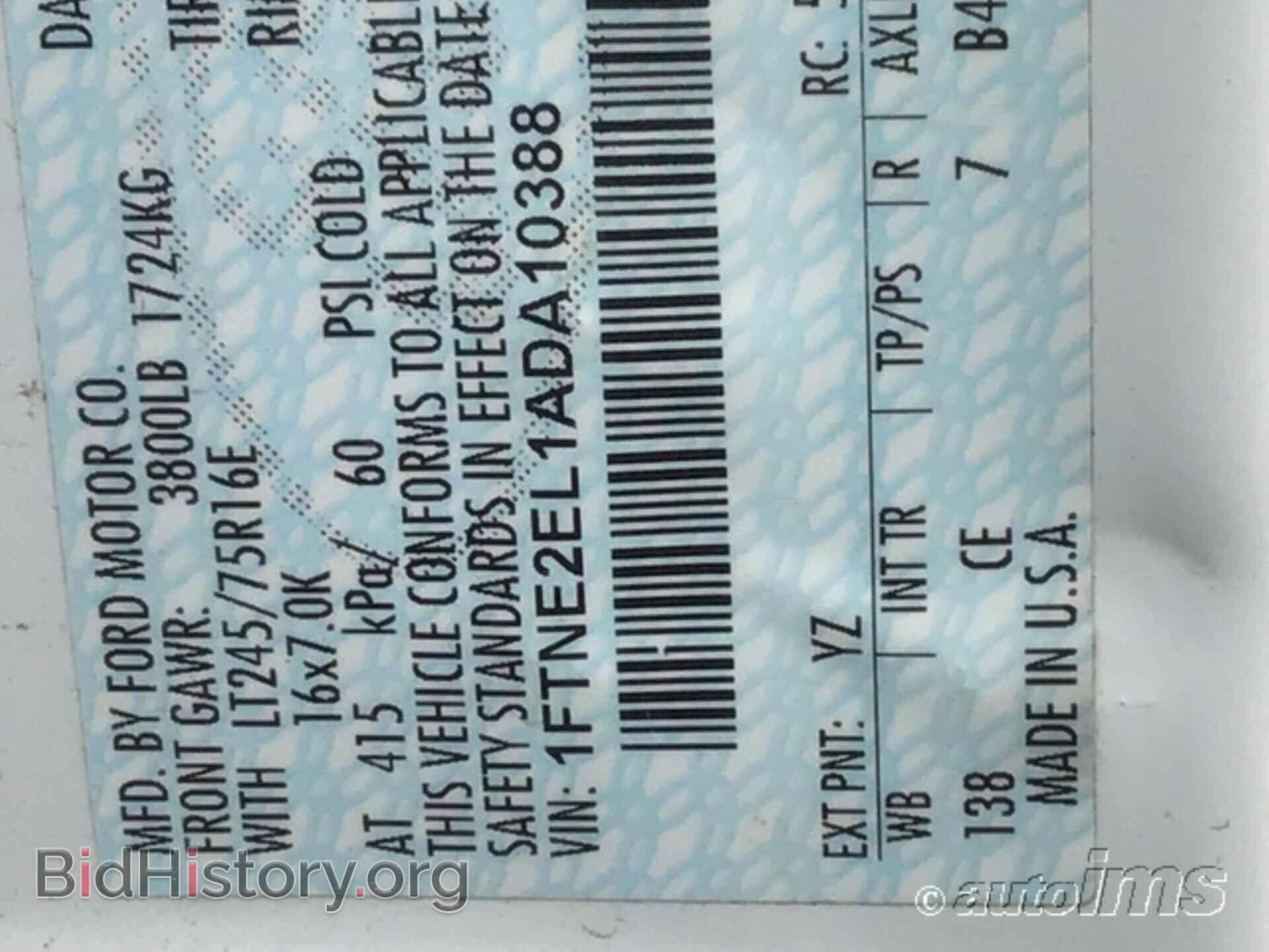 2010 FORD ECONOLINE CARGO VAN - VIN: 1FTNE2EL1ADA10388 - Фото 9
