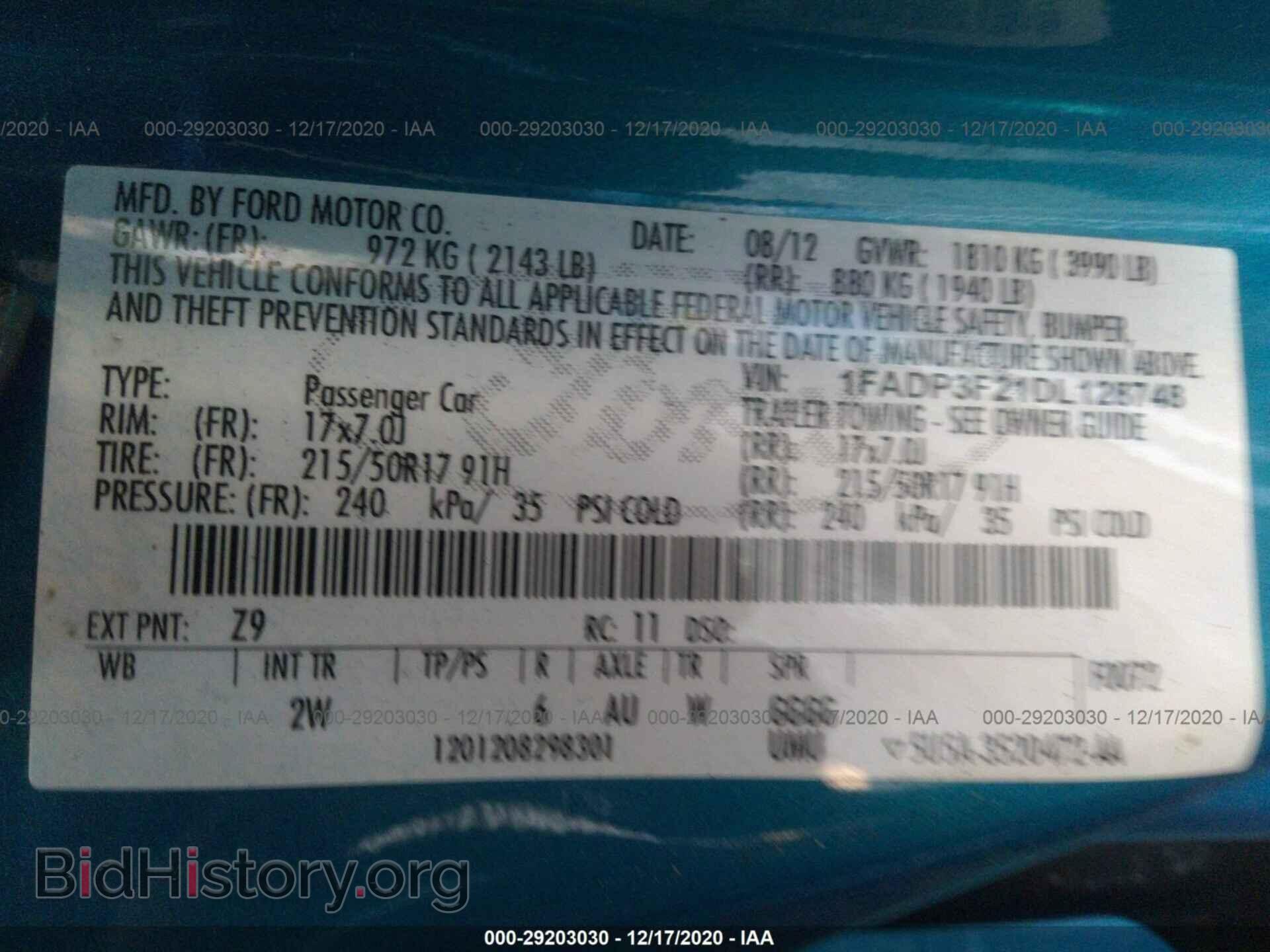 2013 FORD FOCUS - VIN: 1FADP3F21DL128748 - Photo 9