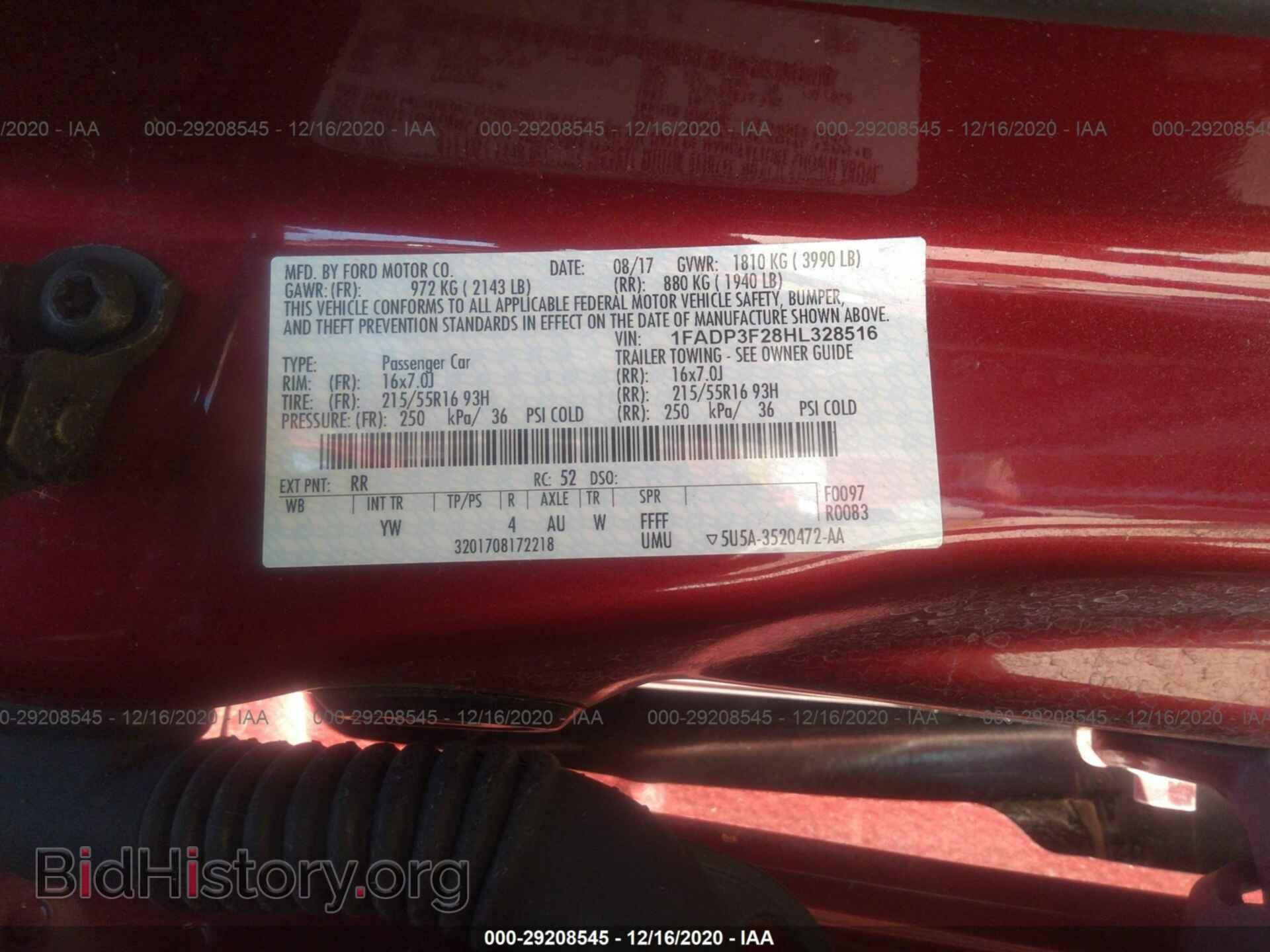 2017 FORD FOCUS - VIN: 1FADP3F28HL328516 - Фото 9