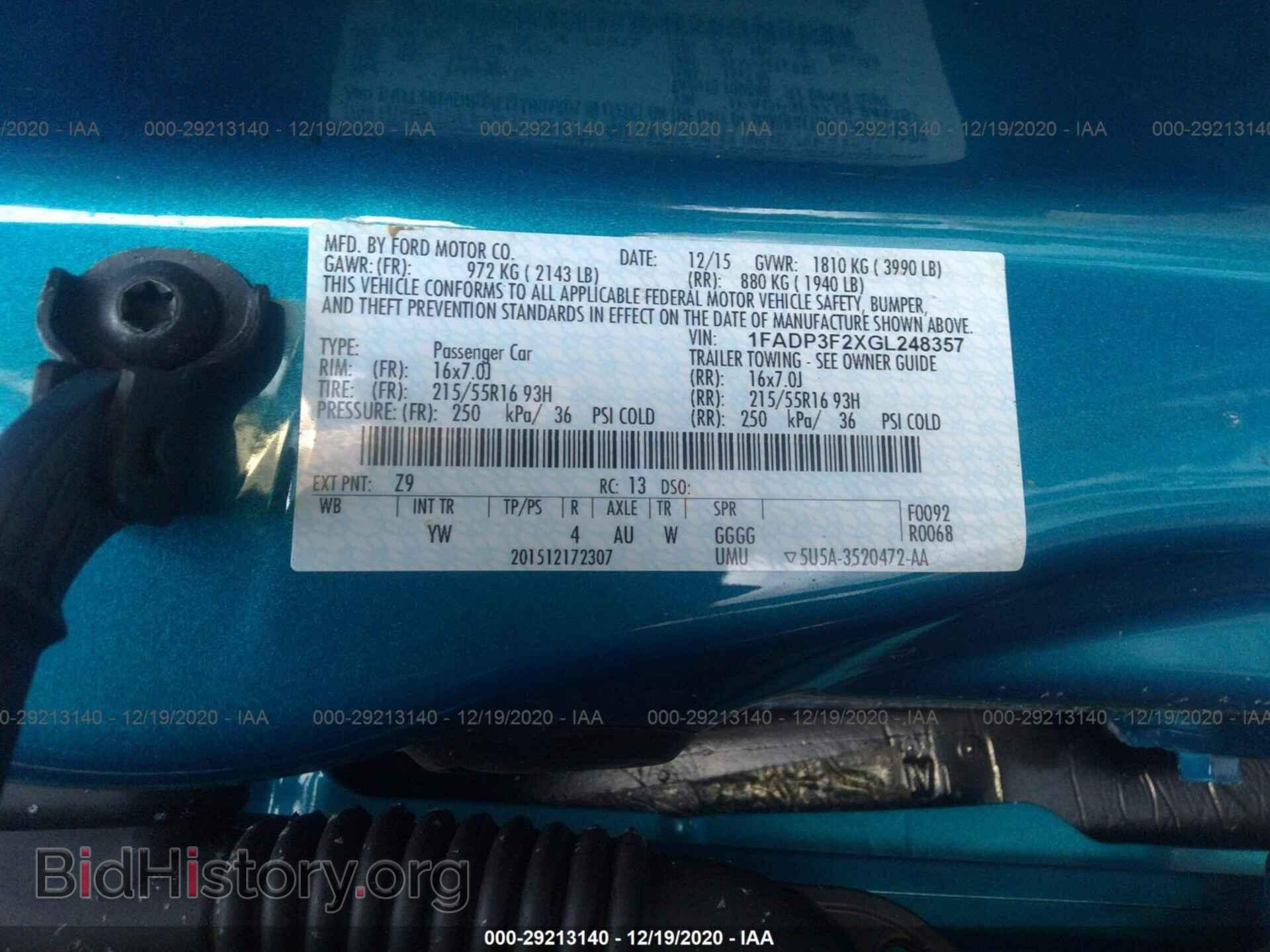 2016 FORD FOCUS - VIN: 1FADP3F2XGL248357 - Фото 9