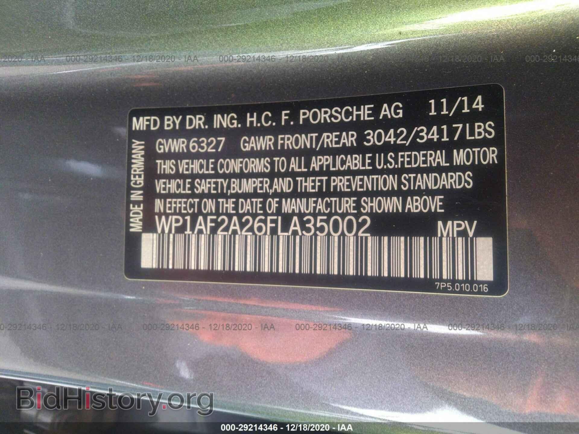 2015 PORSCHE CAYENNE - VIN: WP1AF2A26FLA35002 - Фото 9