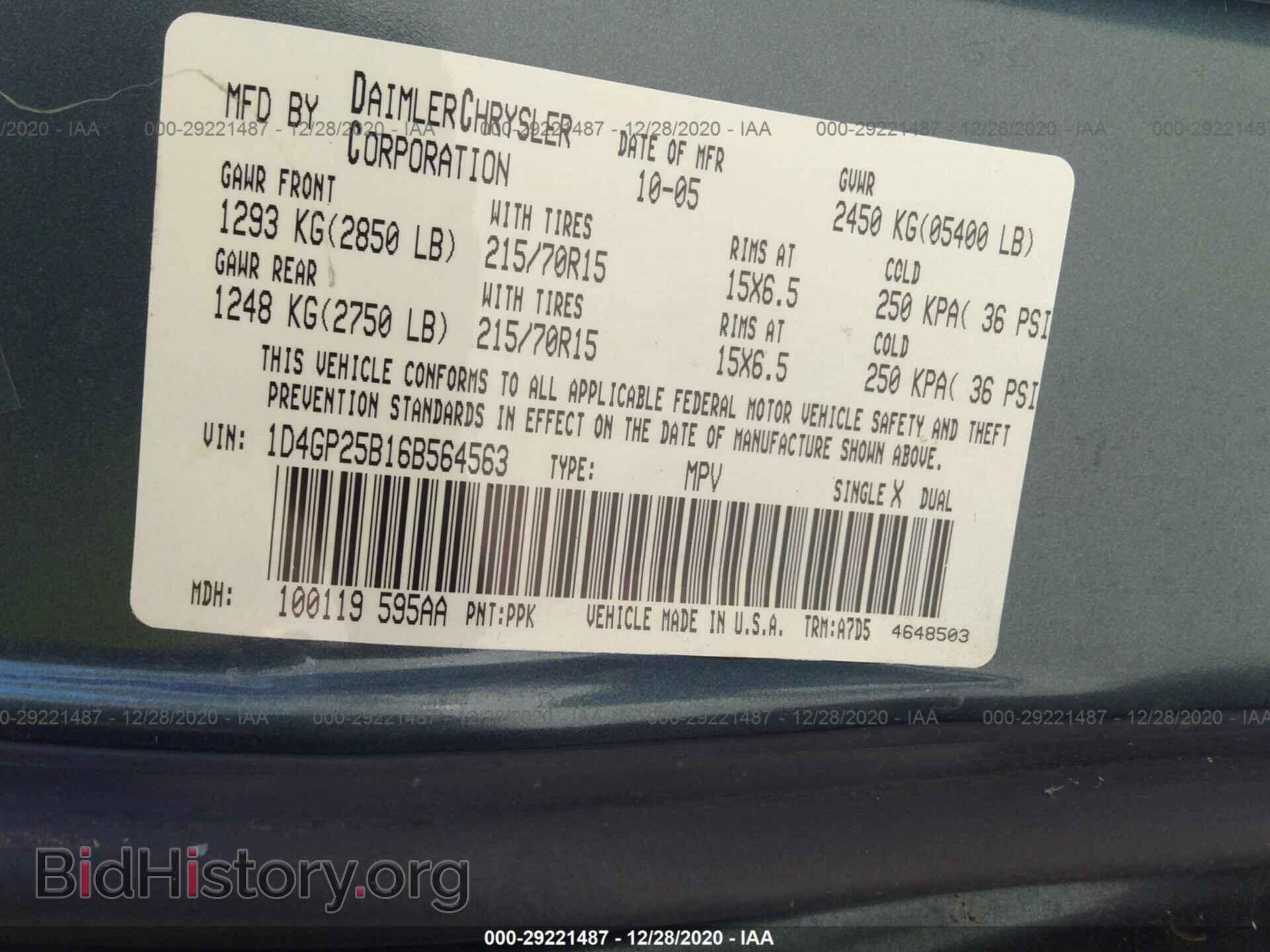 2006 DODGE CARAVAN - VIN: 1D4GP25B16B564563 - Photo 9