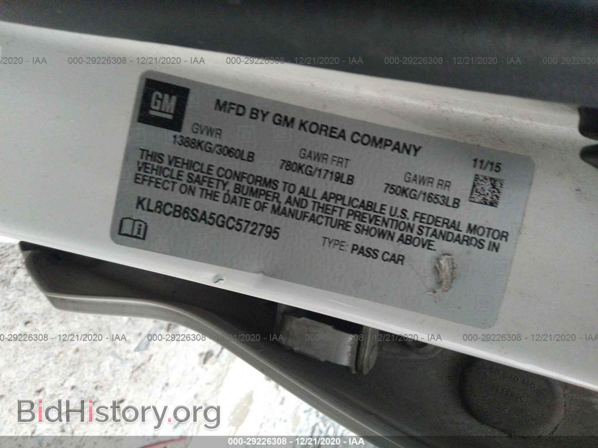 2016 CHEVROLET SPARK - VIN: KL8CB6SA5GC572795 - Фото 9