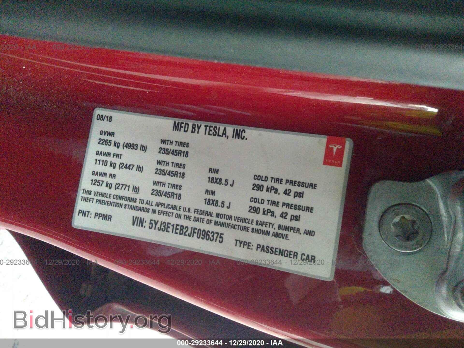 2018 TESLA MODEL 3 - VIN: 5YJ3E1EB2JF096375 - Photo 9