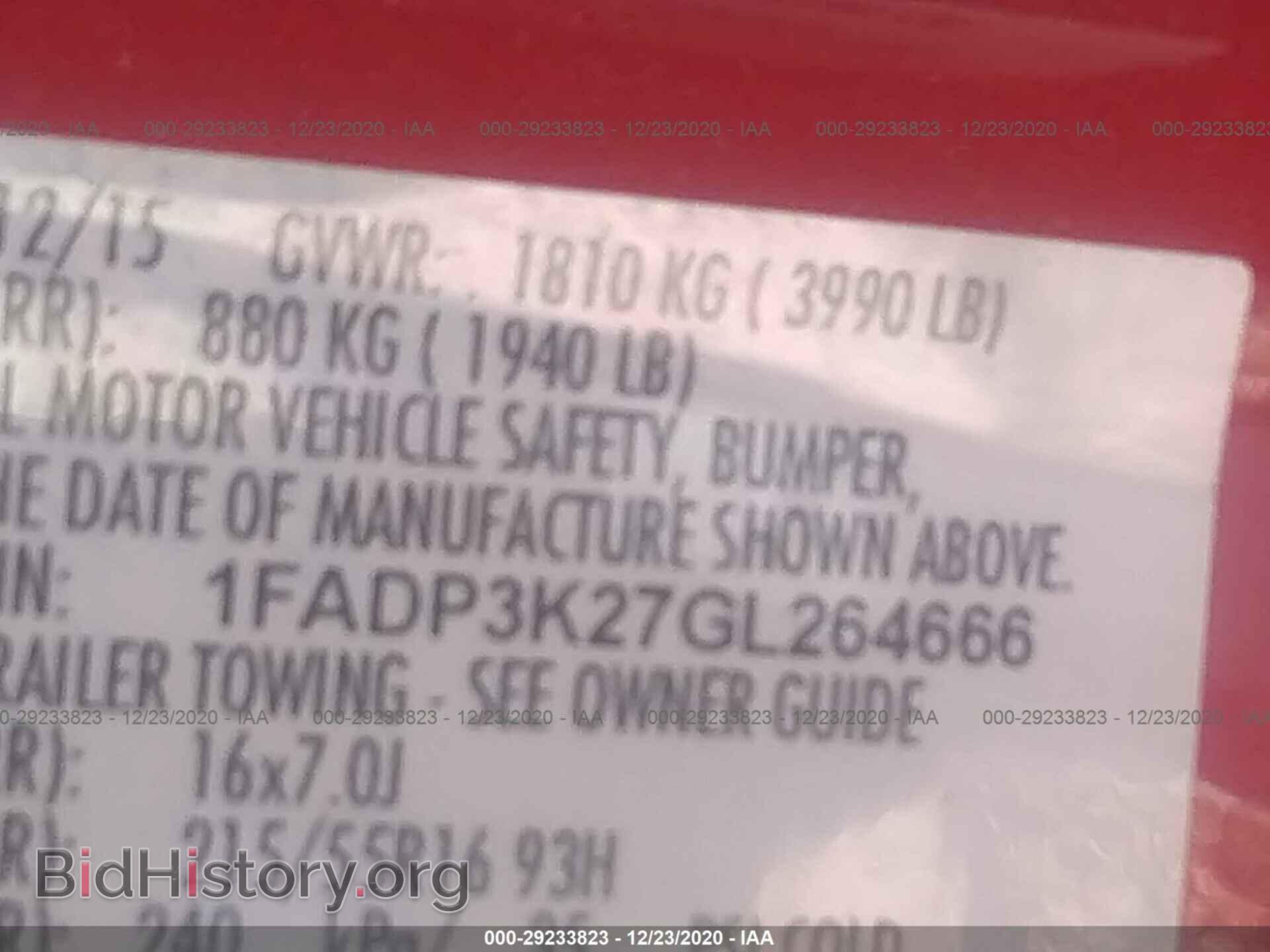 2016 FORD FOCUS - VIN: 1FADP3K27GL264666 - Фото 9