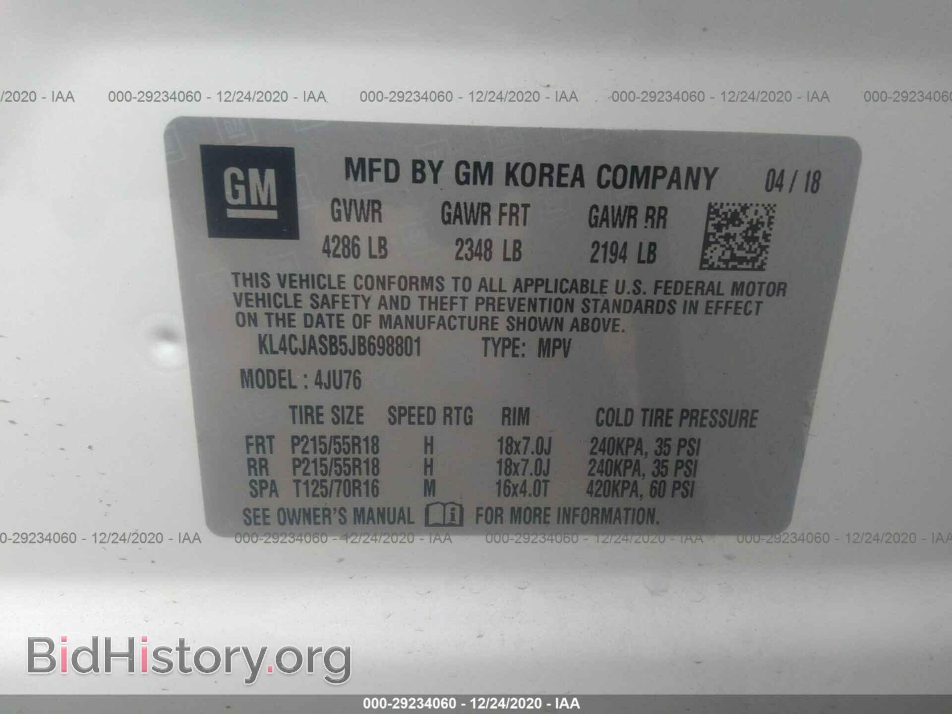 2018 BUICK ENCORE - VIN: KL4CJASB5JB698801 - Photo 9