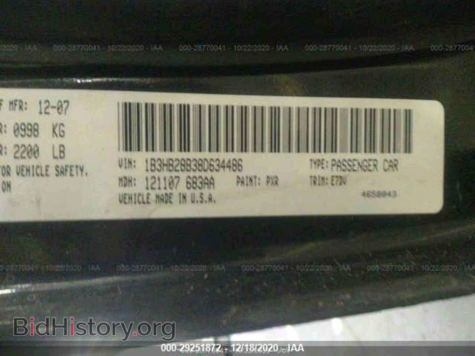2008 DODGE CALIBER - VIN: 1B3HB28B38D634486 - Фото 9
