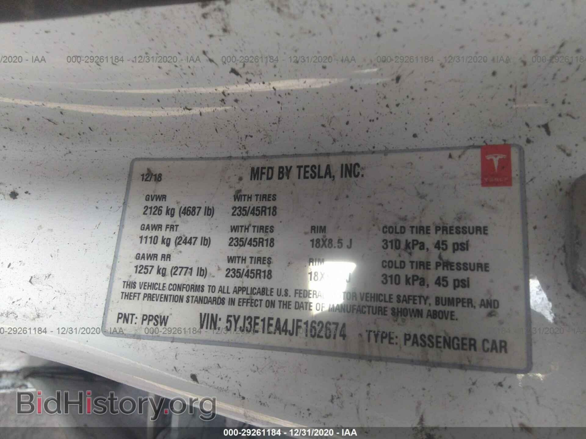 2018 TESLA MODEL 3 - VIN: 5YJ3E1EA4JF162674 - Photo 9