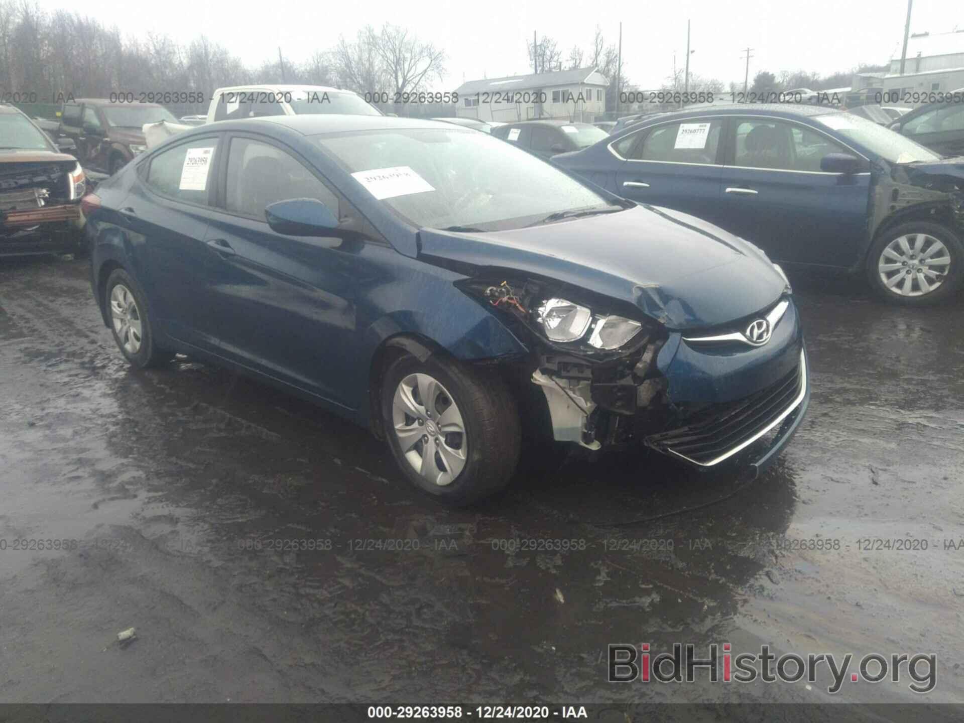 Photo KMHDH4AE7GU492732 - HYUNDAI ELANTRA 2016