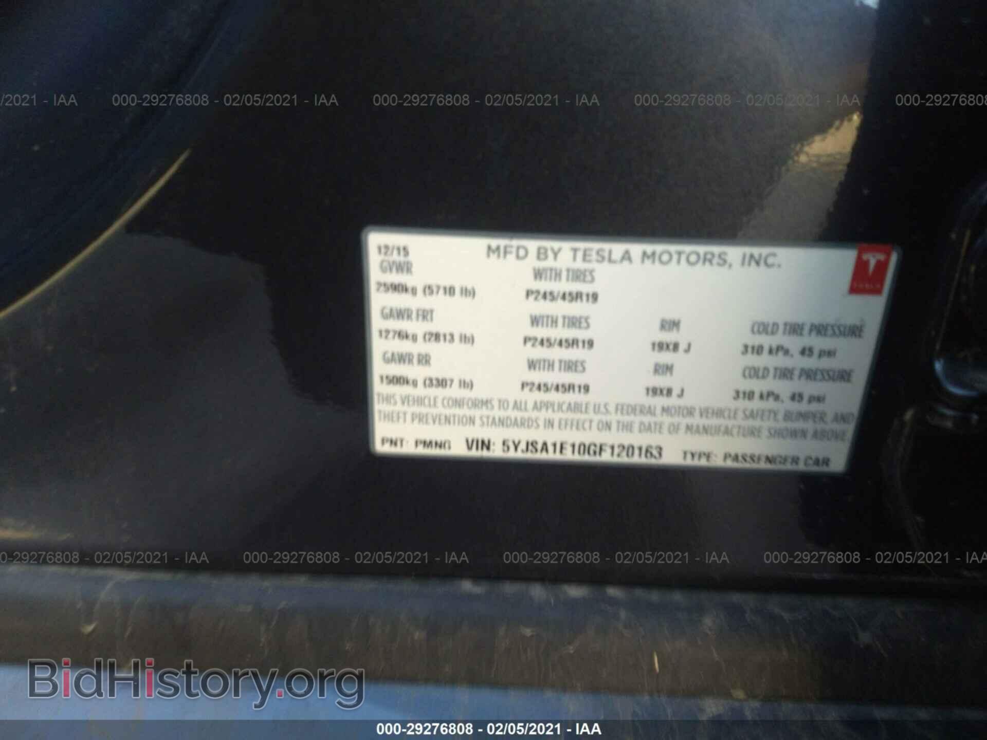 2016 TESLA MODEL S - VIN: 5YJSA1E10GF120163 - Фото 9