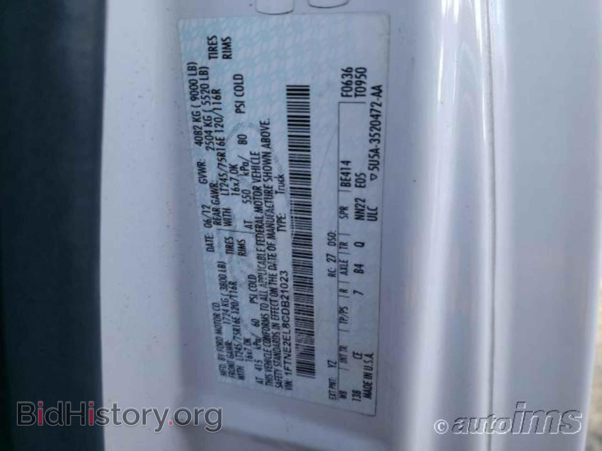 2012 FORD ECONOLINE CARGO VAN - VIN: 1FTNE2EL8CDB21023 - Фото 10