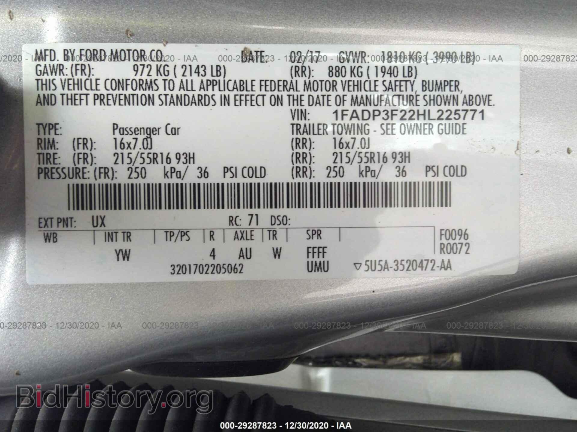 2017 FORD FOCUS - VIN: 1FADP3F22HL225771 - Photo 9
