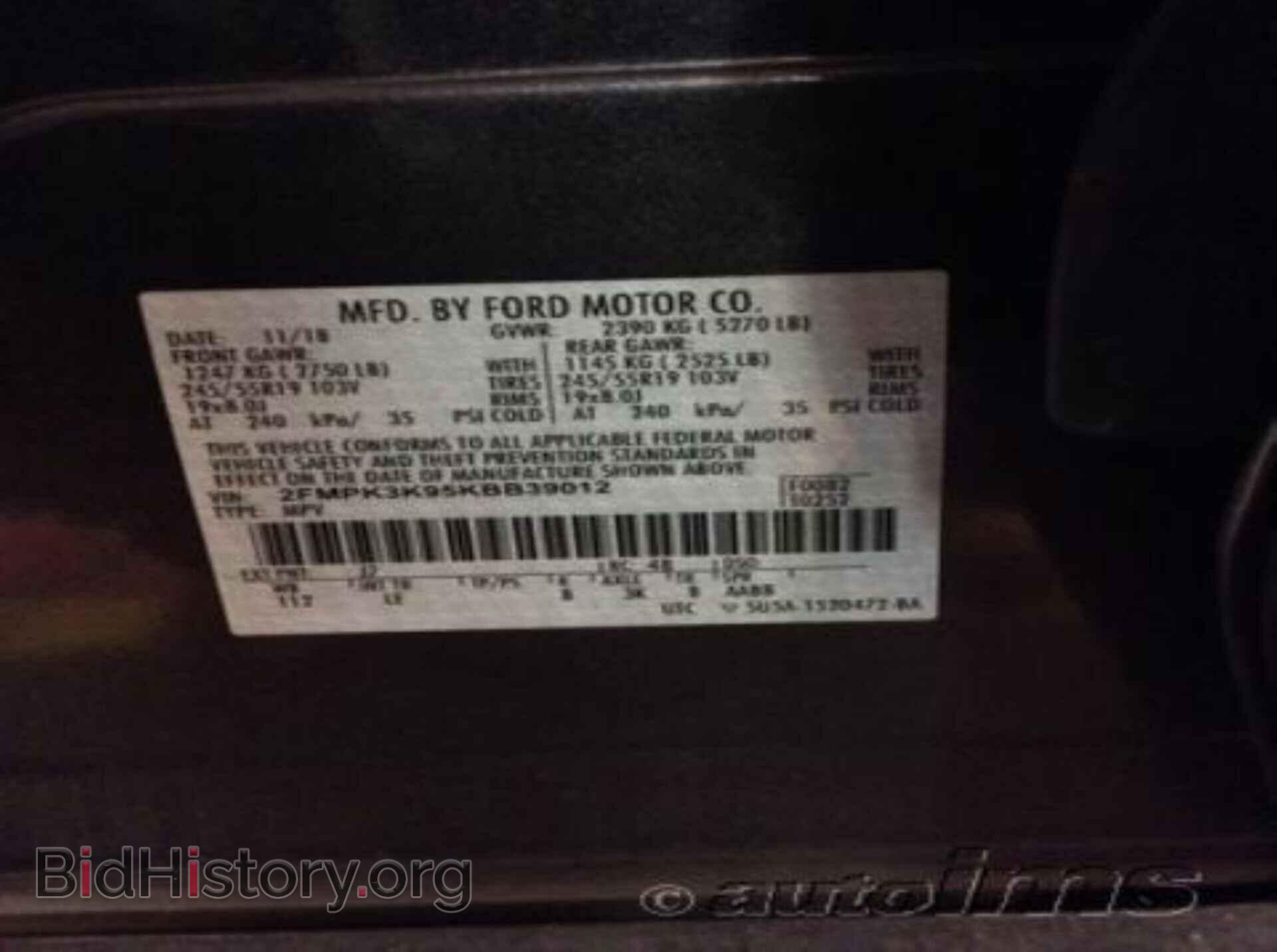 2019 FORD EDGE - VIN: 2FMPK3K95KBB39012 - Photo 4