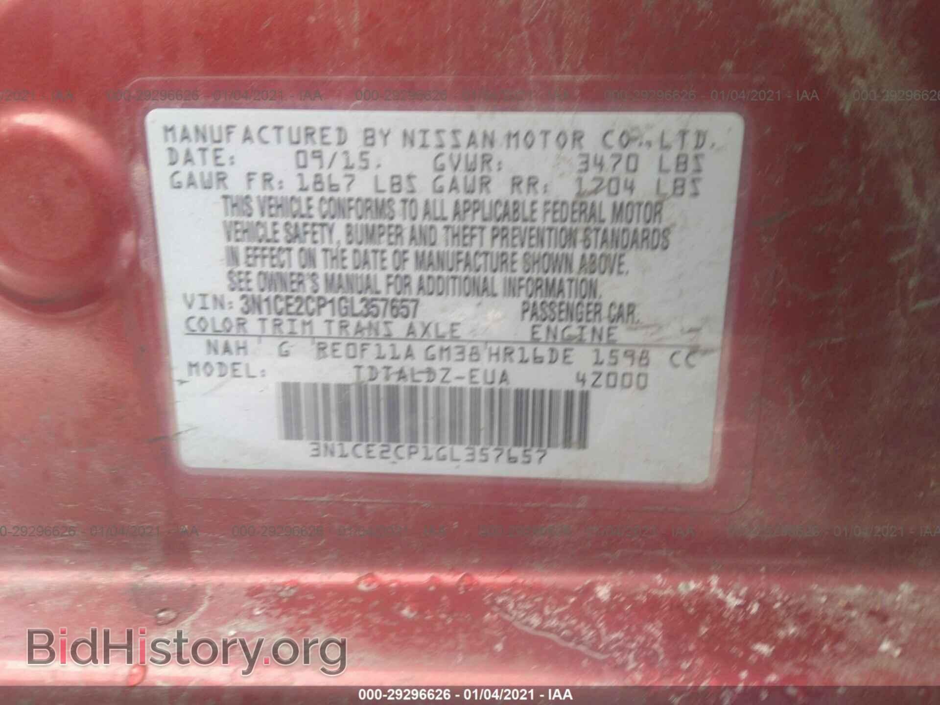 2016 NISSAN VERSA NOTE - VIN: 3N1CE2CP1GL357657 - Фото 9