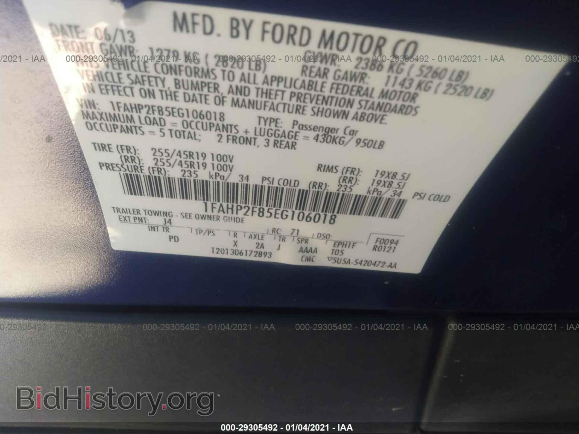 2014 FORD TAURUS - VIN: 1FAHP2F85EG106018 - Photo 9