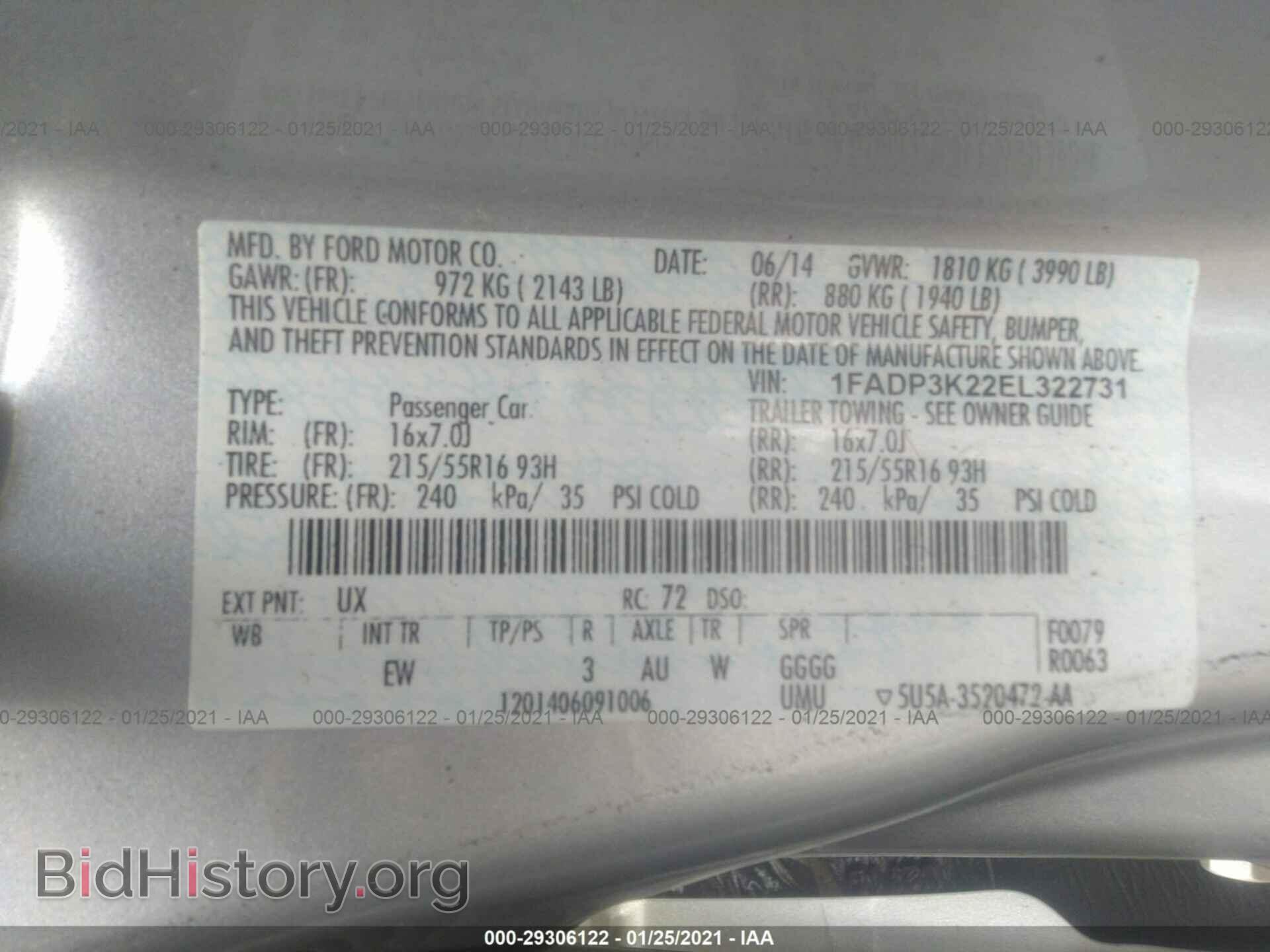 2014 FORD FOCUS - VIN: 1FADP3K22EL322731 - Фото 9