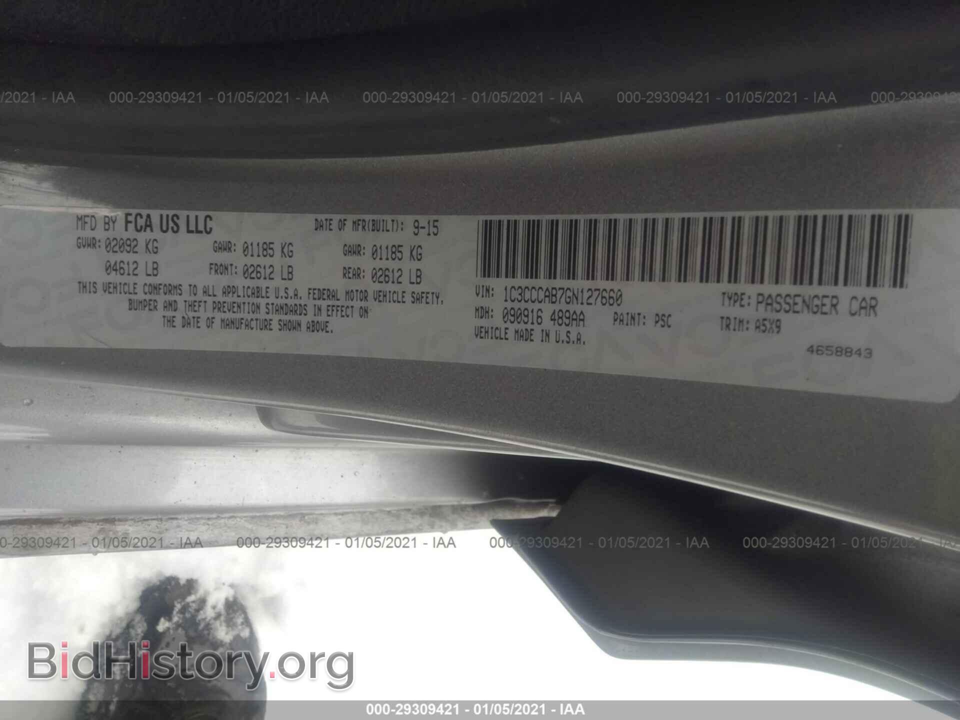 2016 CHRYSLER 200 - VIN: 1C3CCCAB7GN127660 - Фото 9