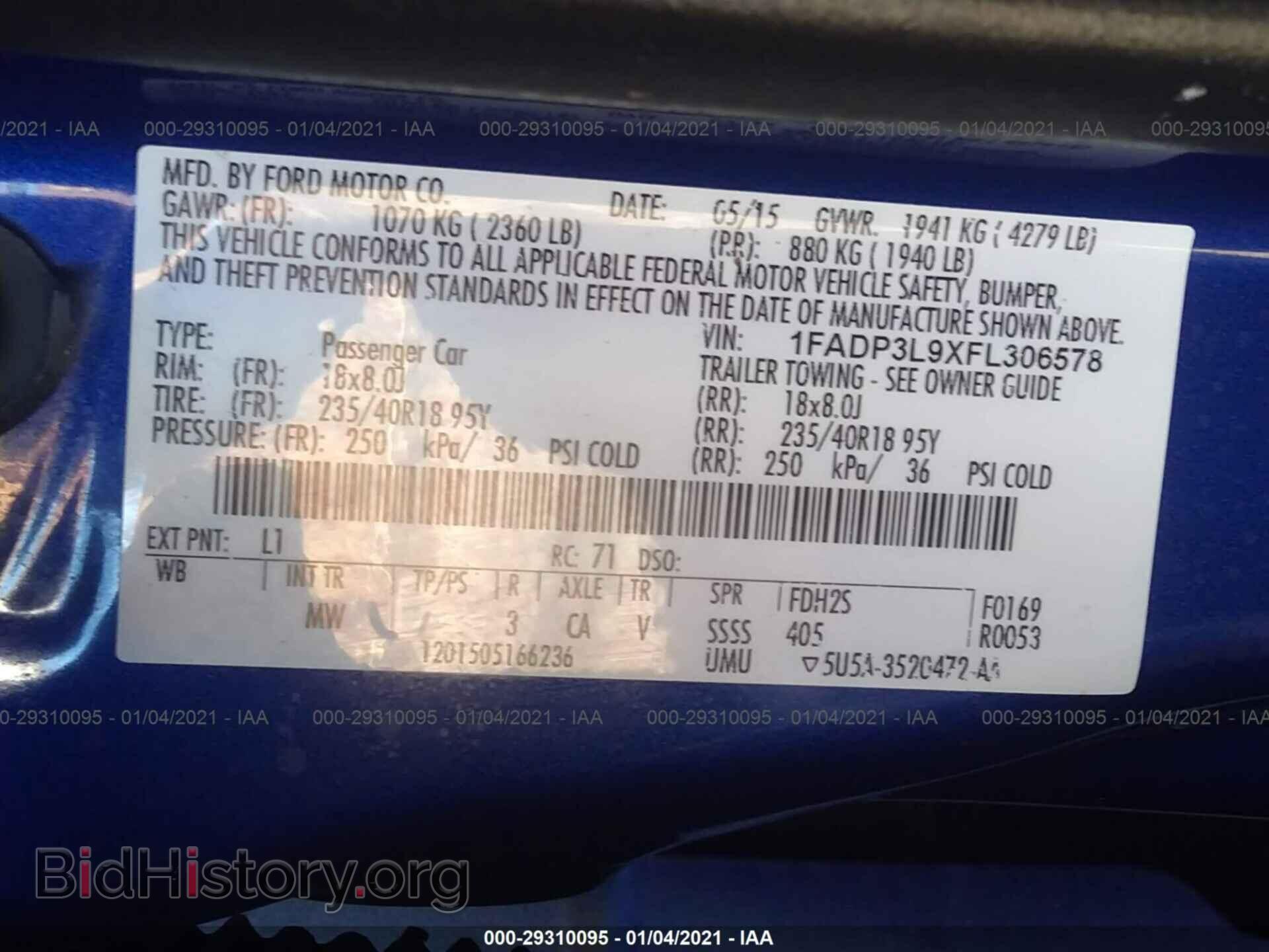 2015 FORD FOCUS - VIN: 1FADP3L9XFL306578 - Фото 9