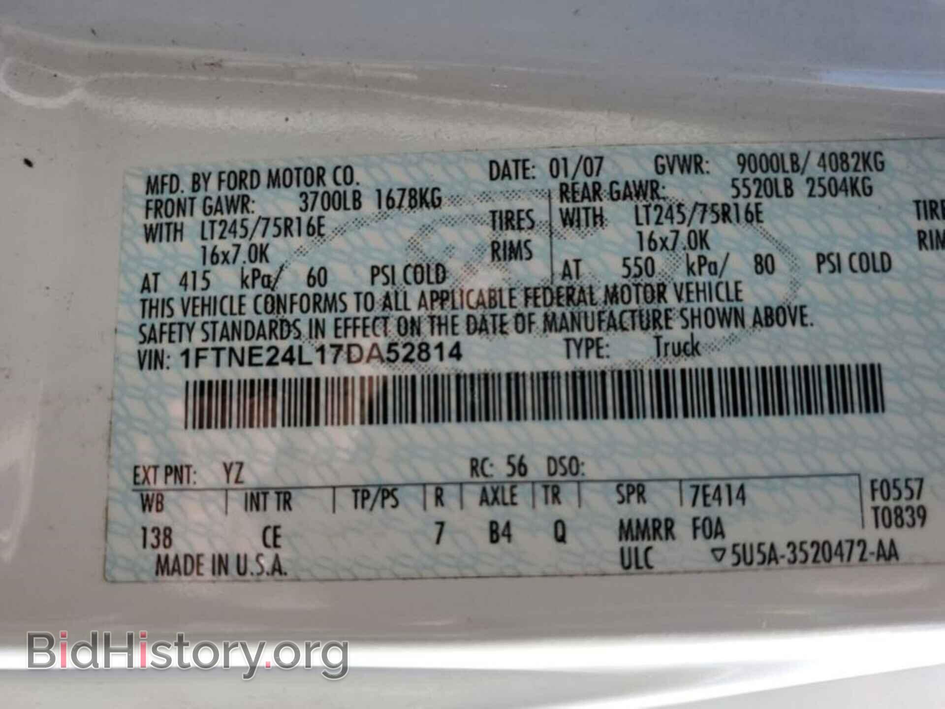 2007 FORD ECONOLINE CARGO VAN - VIN: 1FTNE24L17DA52814 - Фото 12