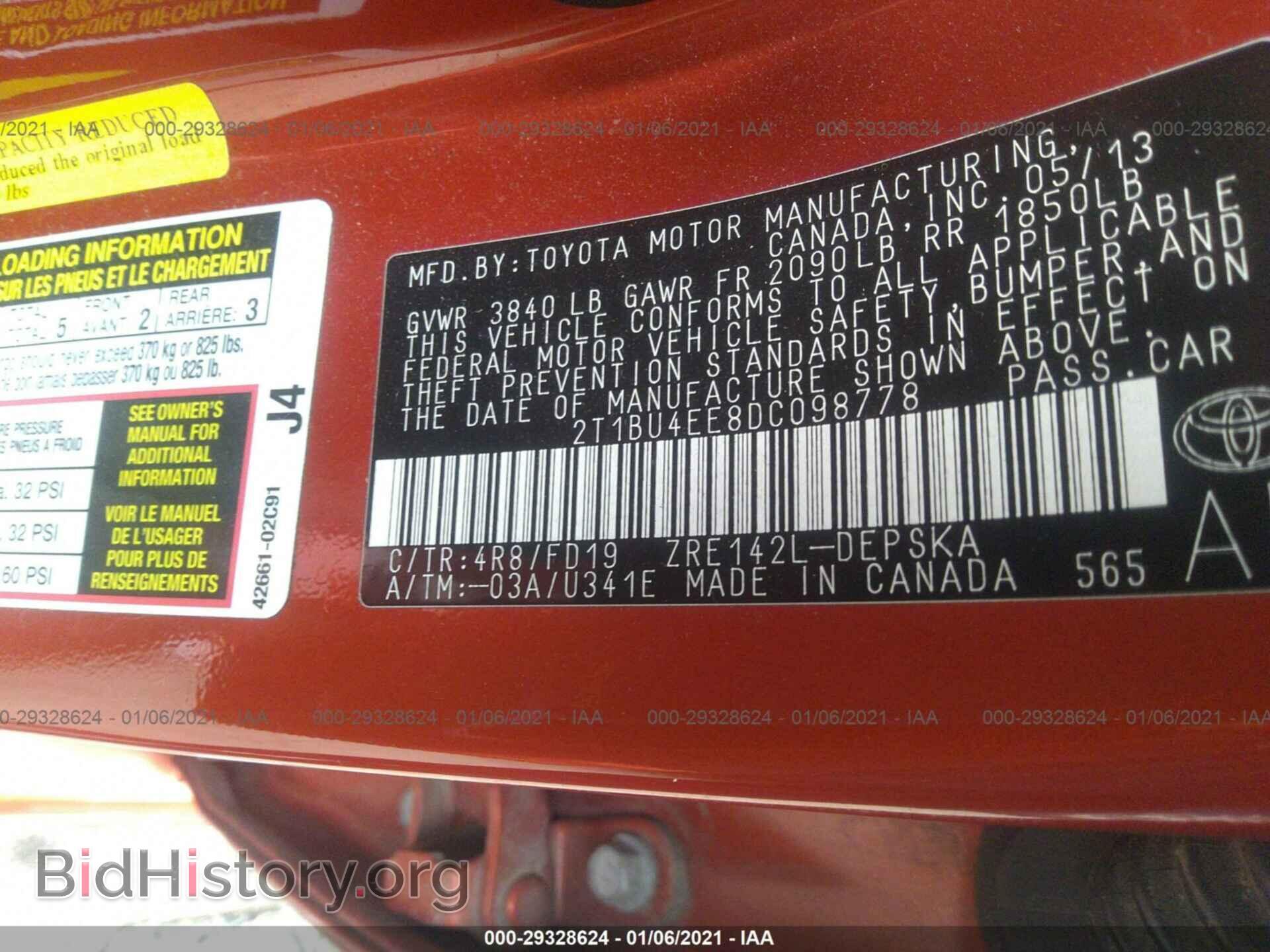 2013 TOYOTA COROLLA - VIN: 2T1BU4EE8DC098778 - Photo 9