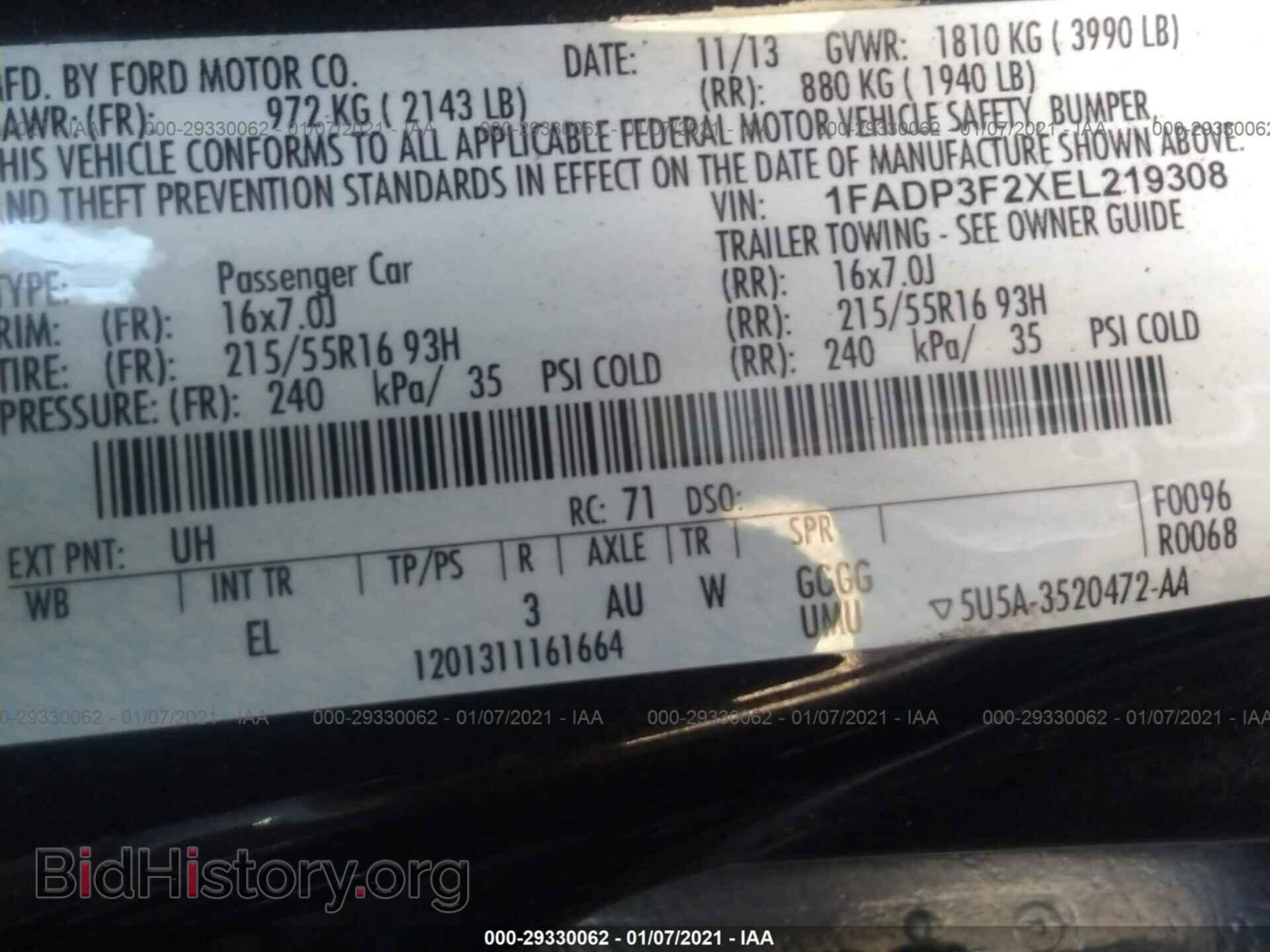 2014 FORD FOCUS - VIN: 1FADP3F2XEL219308 - Фото 9