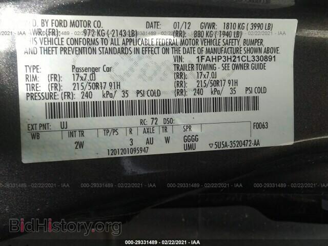 2012 FORD FOCUS - VIN: 1FAHP3H21CL330891 - Фото 9