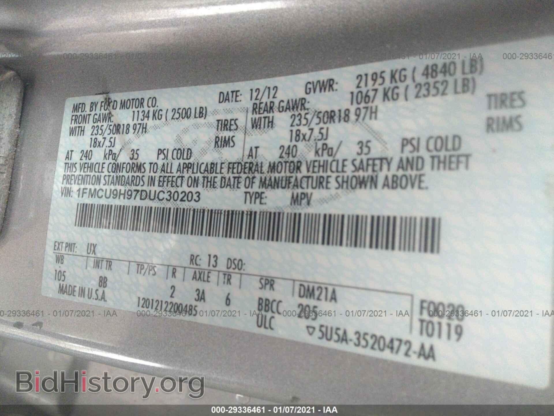 2013 FORD ESCAPE - VIN: 1FMCU9H97DUC30203 - Photo 9