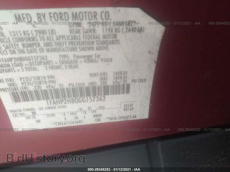 2016 Ford TAURUS (VIN 1FAHP2H80GG157362) — photo 9 of 11