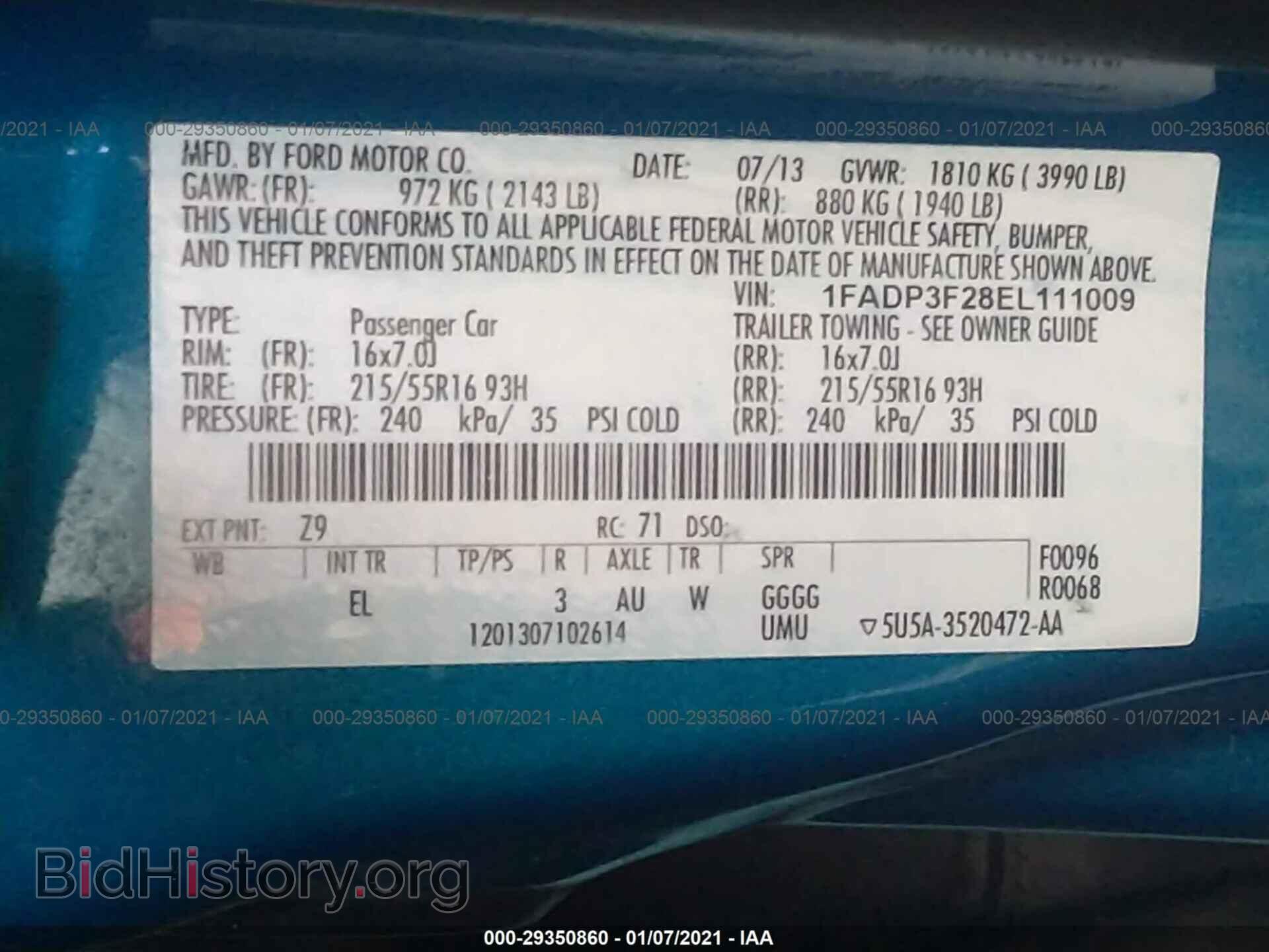 2014 FORD FOCUS - VIN: 1FADP3F28EL111009 - Photo 9