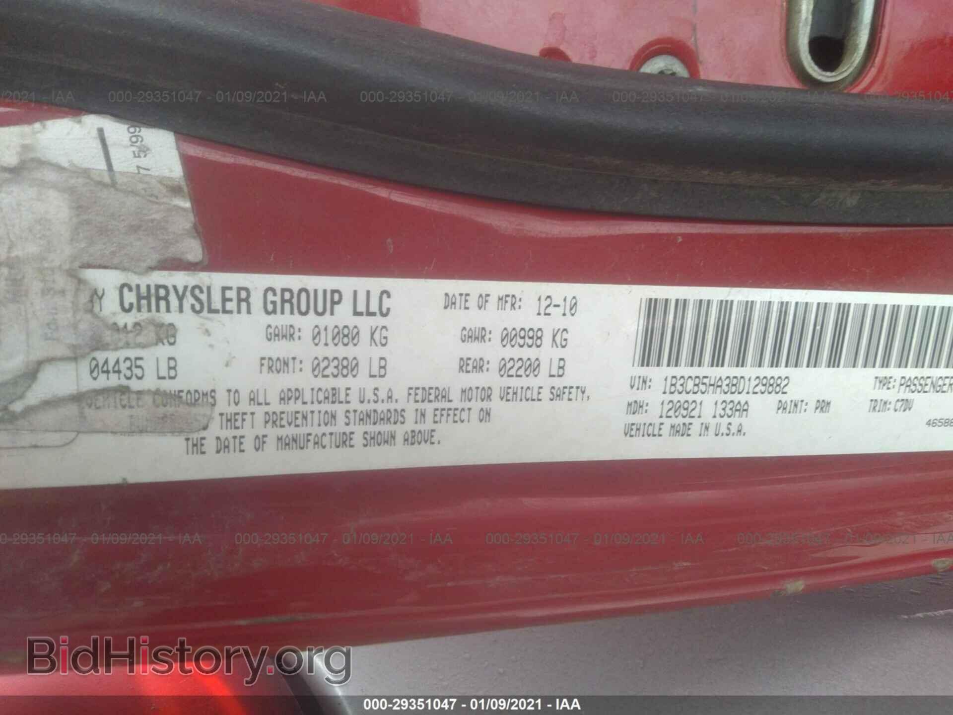 2011 DODGE CALIBER - VIN: 1B3CB5HA3BD129882 - Фото 9