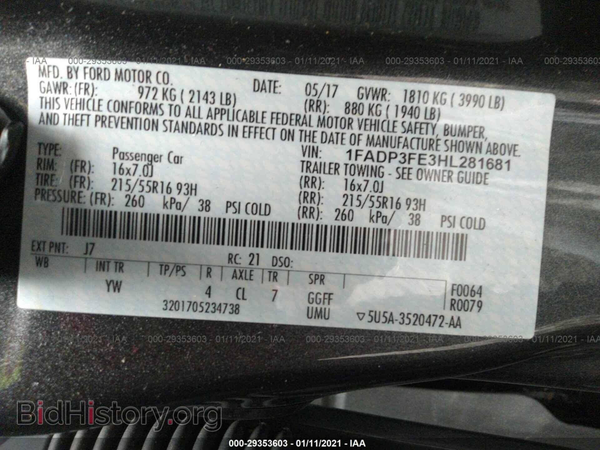 2017 FORD FOCUS - VIN: 1FADP3FE3HL281681 - Photo 9