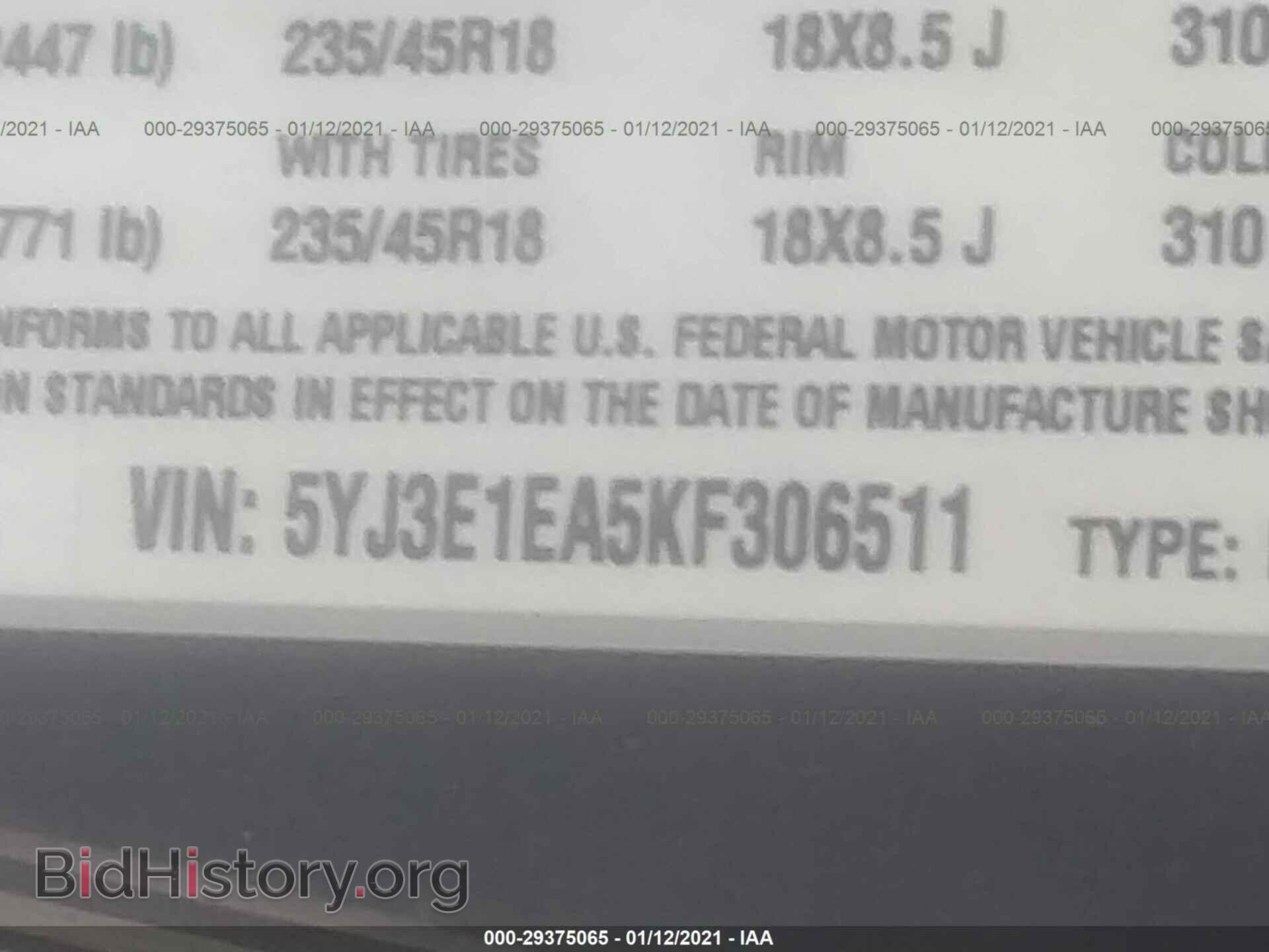 2019 TESLA MODEL 3 - VIN: 5YJ3E1EA5KF306511 - Фото 9