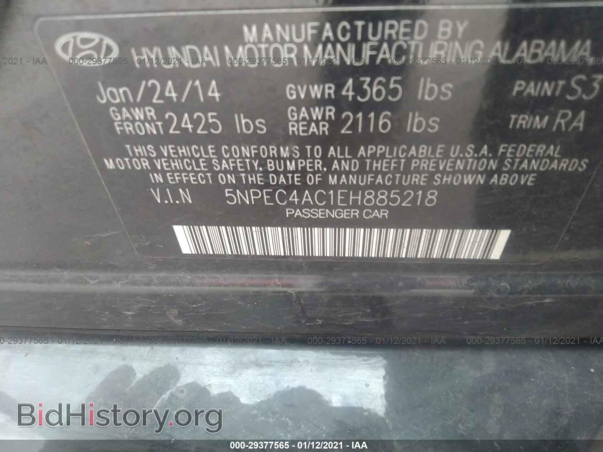 2014 HYUNDAI SONATA - VIN: 5NPEC4AC1EH885218 - Photo 9