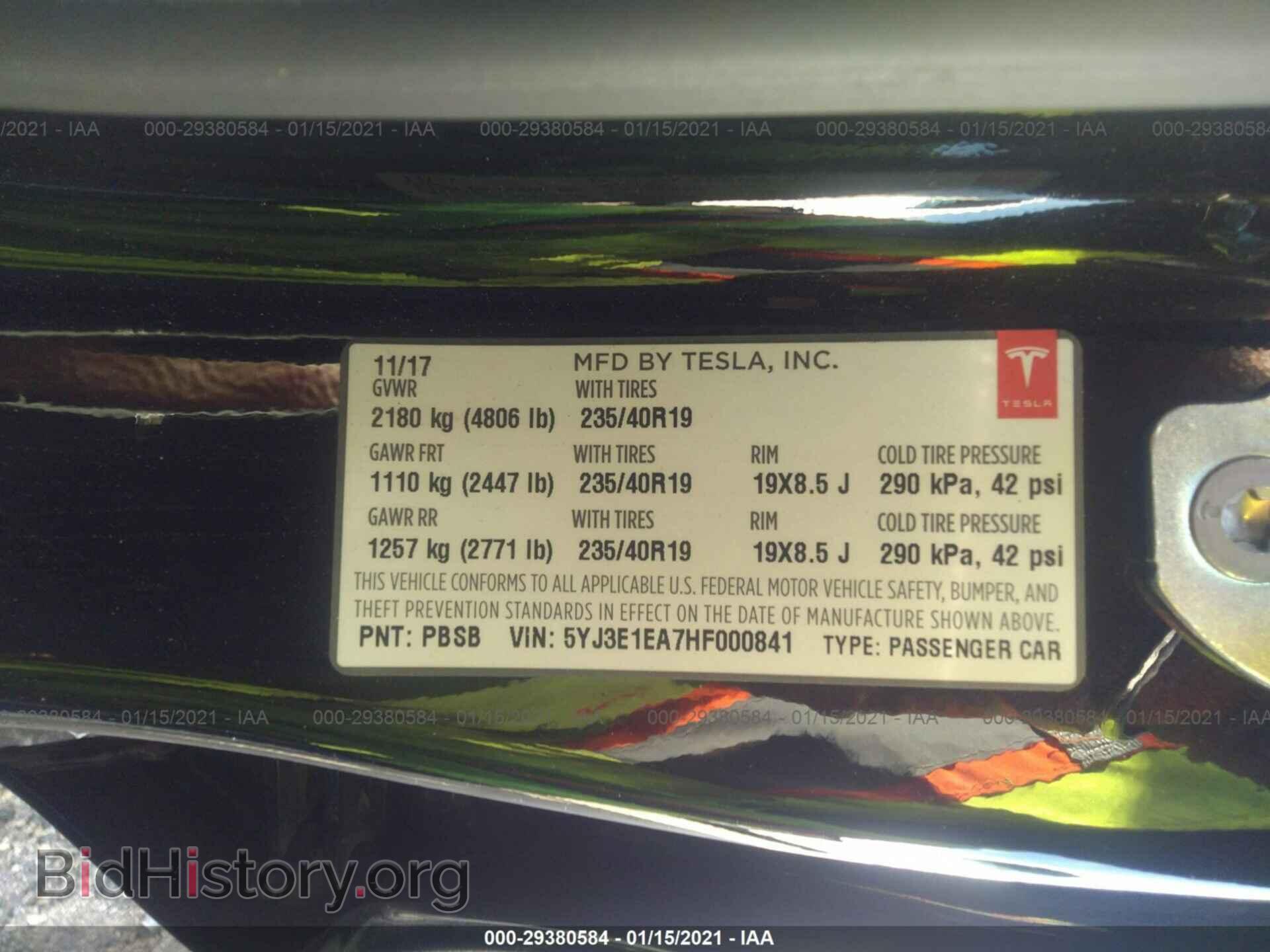 2017 TESLA MODEL 3 - VIN: 5YJ3E1EA7HF000841 - Photo 9
