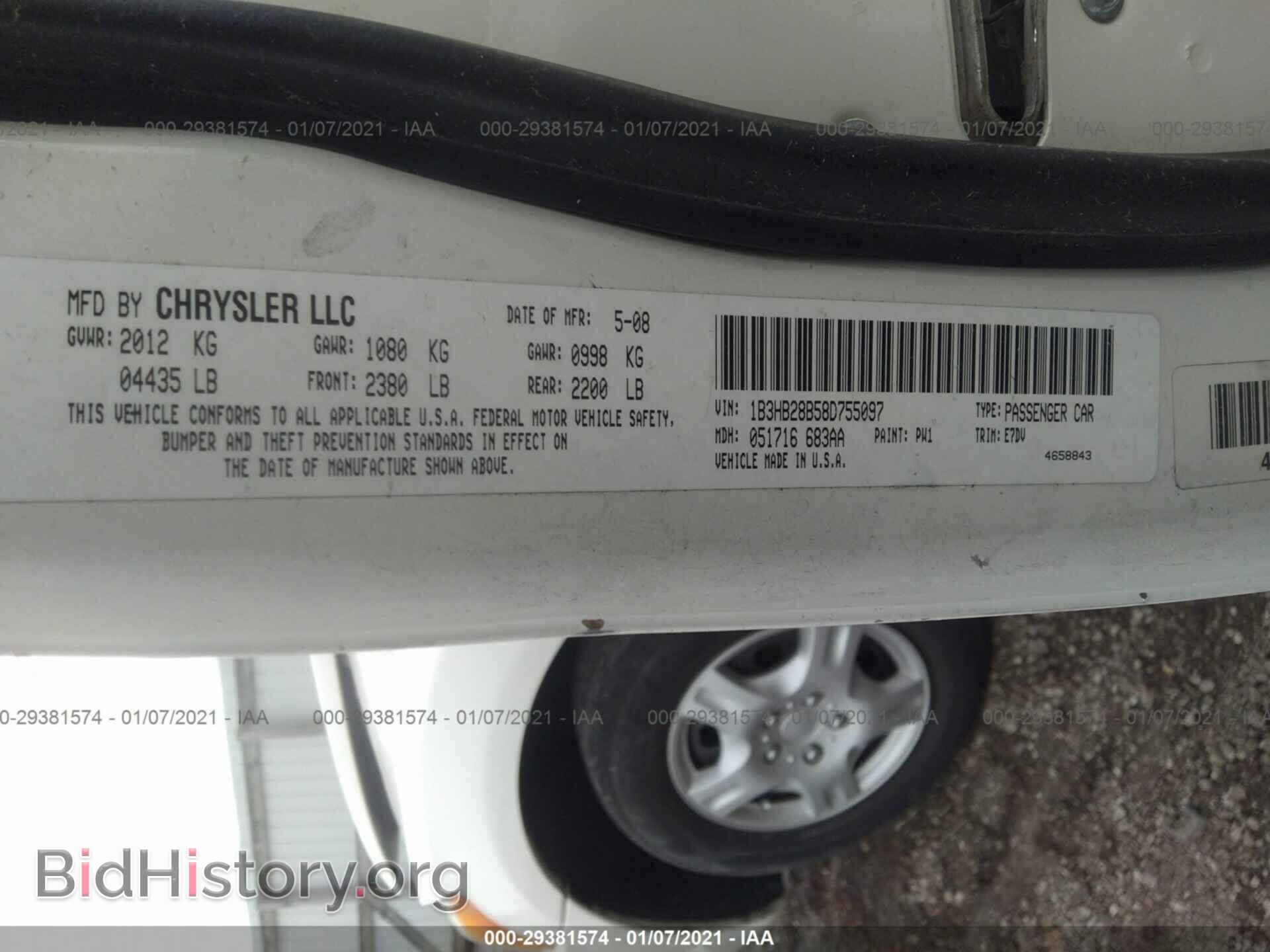 2008 DODGE CALIBER - VIN: 1B3HB28B58D755097 - Фото 9