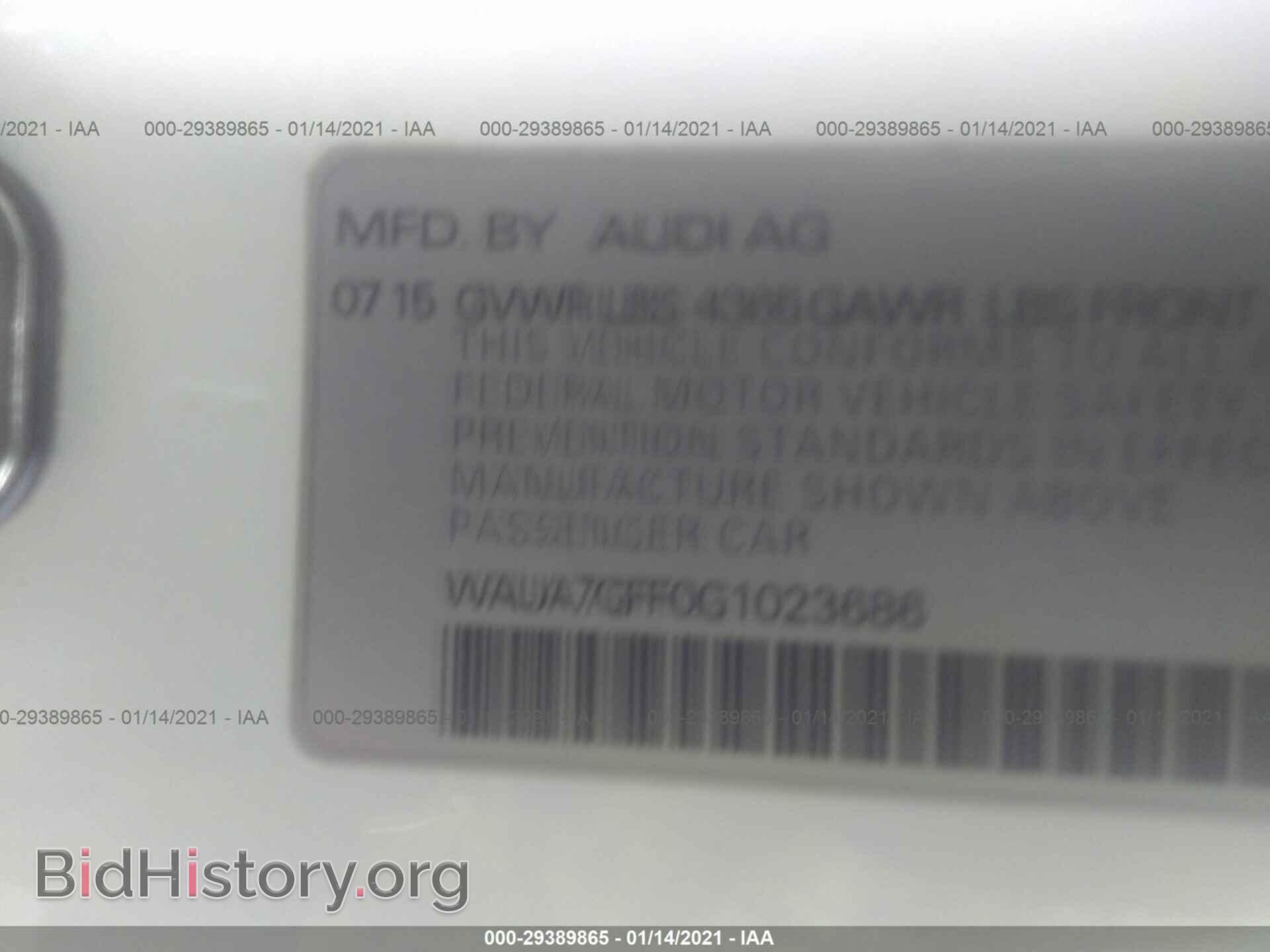 2016 AUDI A3 - VIN: WAUA7GFF0G1023686 - Фото 9