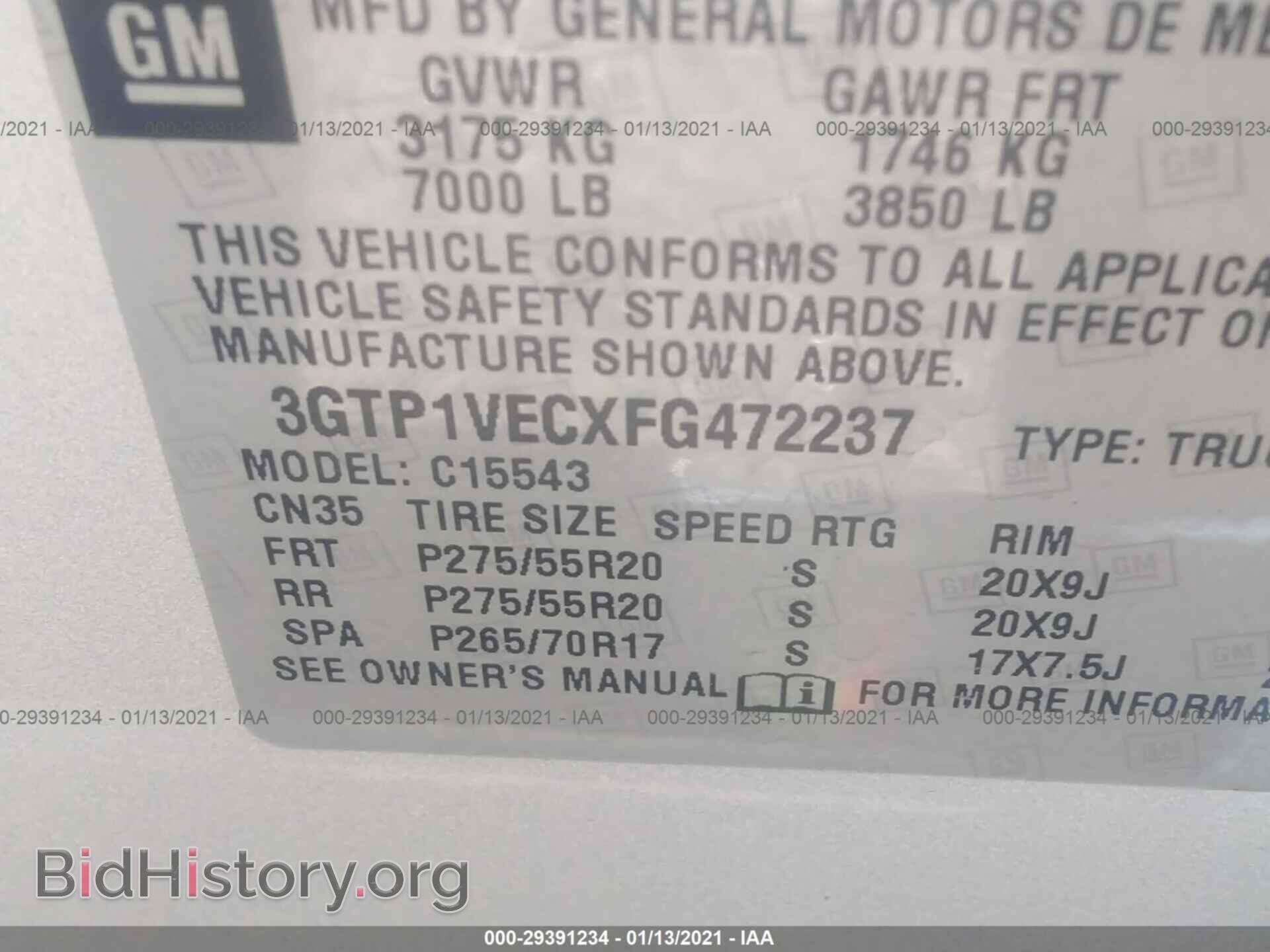 2015 GMC SIERRA 1500 - VIN: 3GTP1VECXFG472237 - Photo 9