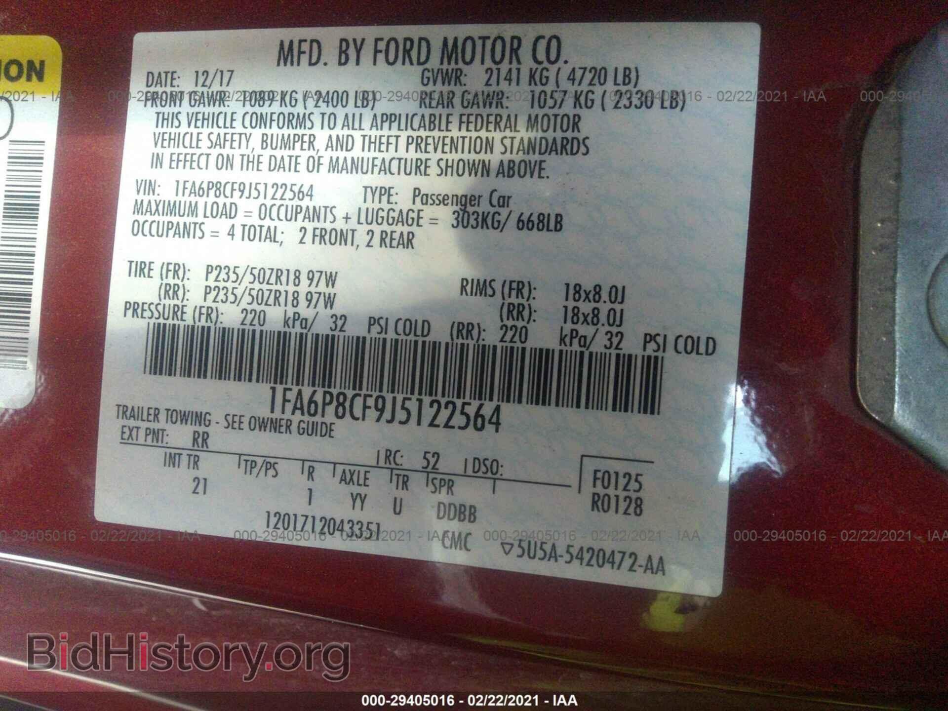 2018 FORD MUSTANG - VIN: 1FA6P8CF9J5122564 - Фото 9