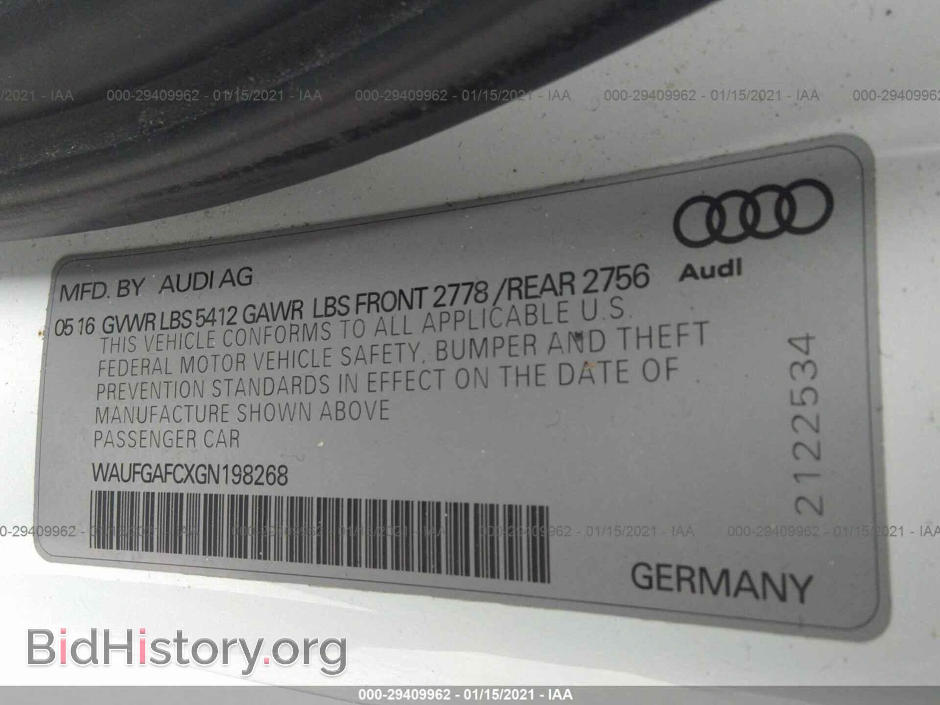 2016 AUDI A6 - VIN: WAUFGAFCXGN198268 - Фото 9