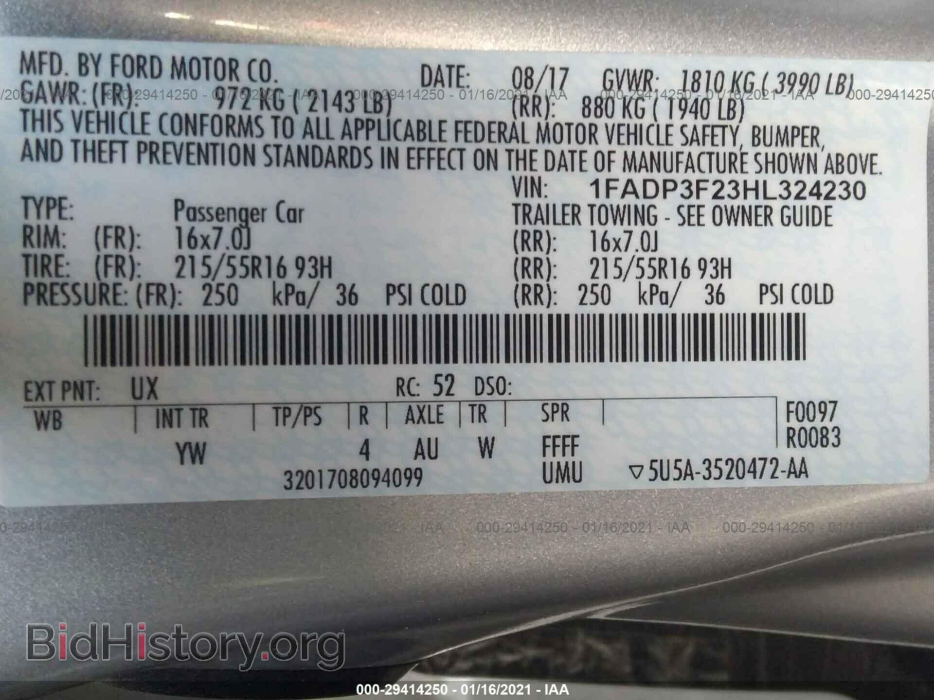2017 FORD FOCUS - VIN: 1FADP3F23HL324230 - Photo 9