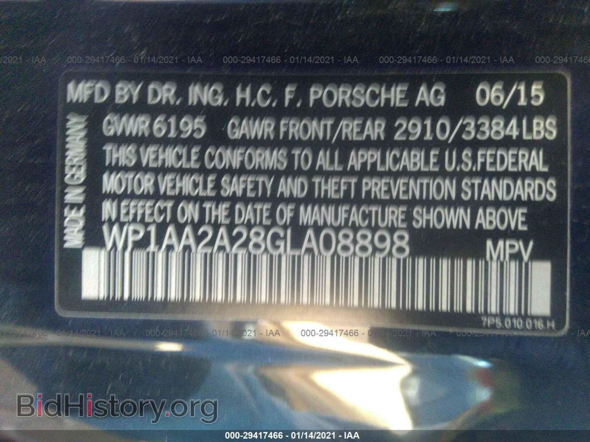 2016 PORSCHE CAYENNE - VIN: WP1AA2A28GLA08898 - Photo 9