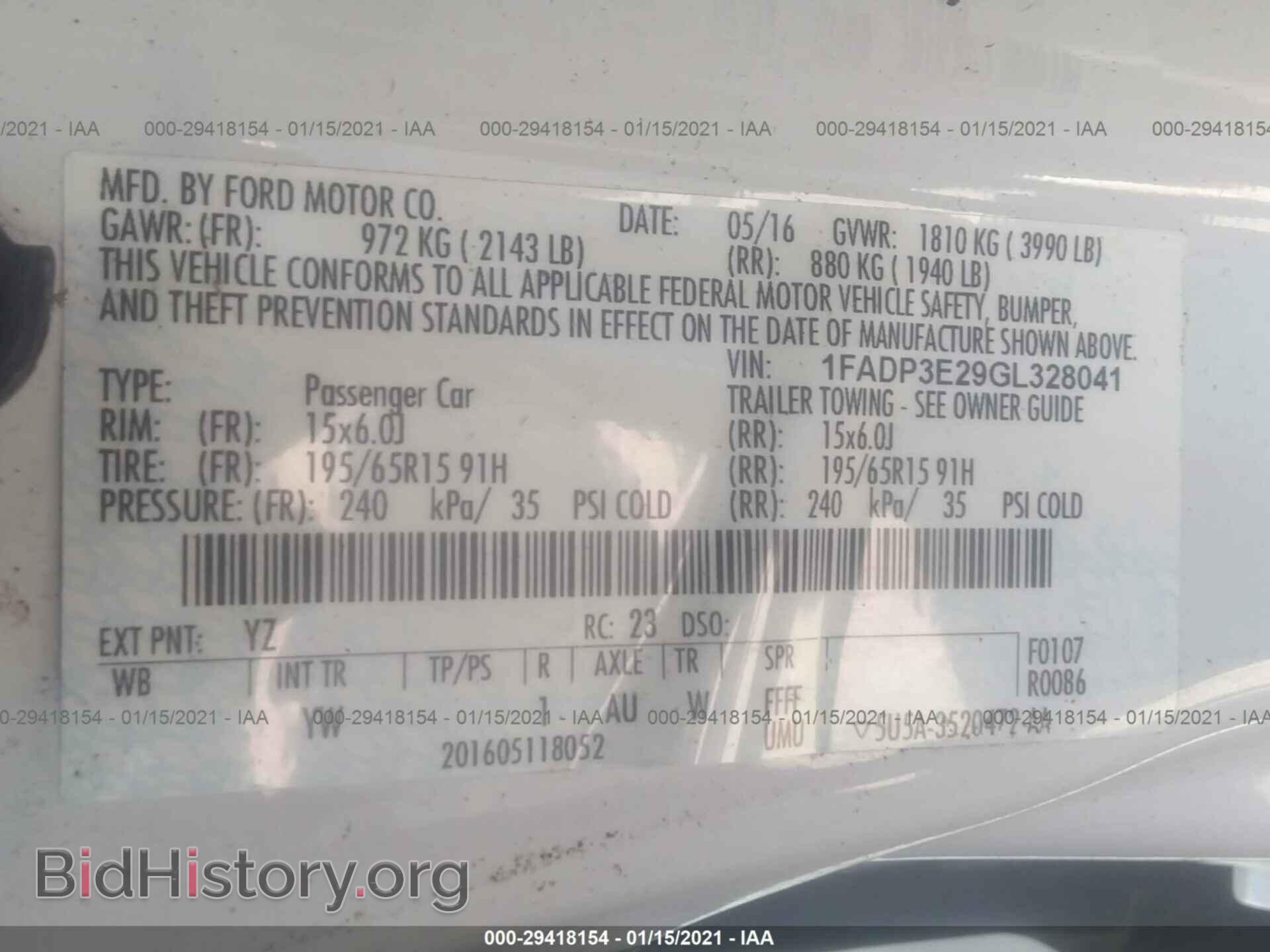 2016 FORD FOCUS - VIN: 1FADP3E29GL328041 - Фото 9